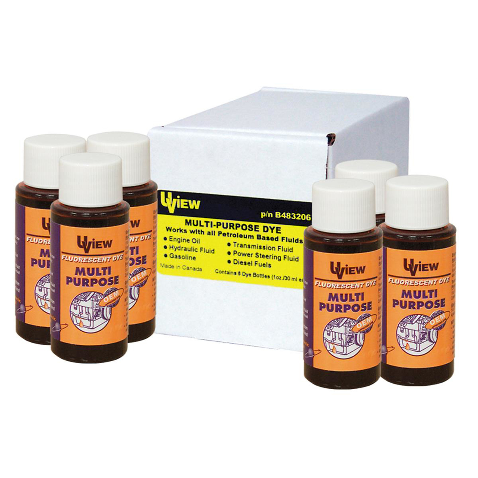 UView Multi-Purpose Dye — 6 x 1 Oz. Bottles, Model# UVUB483206