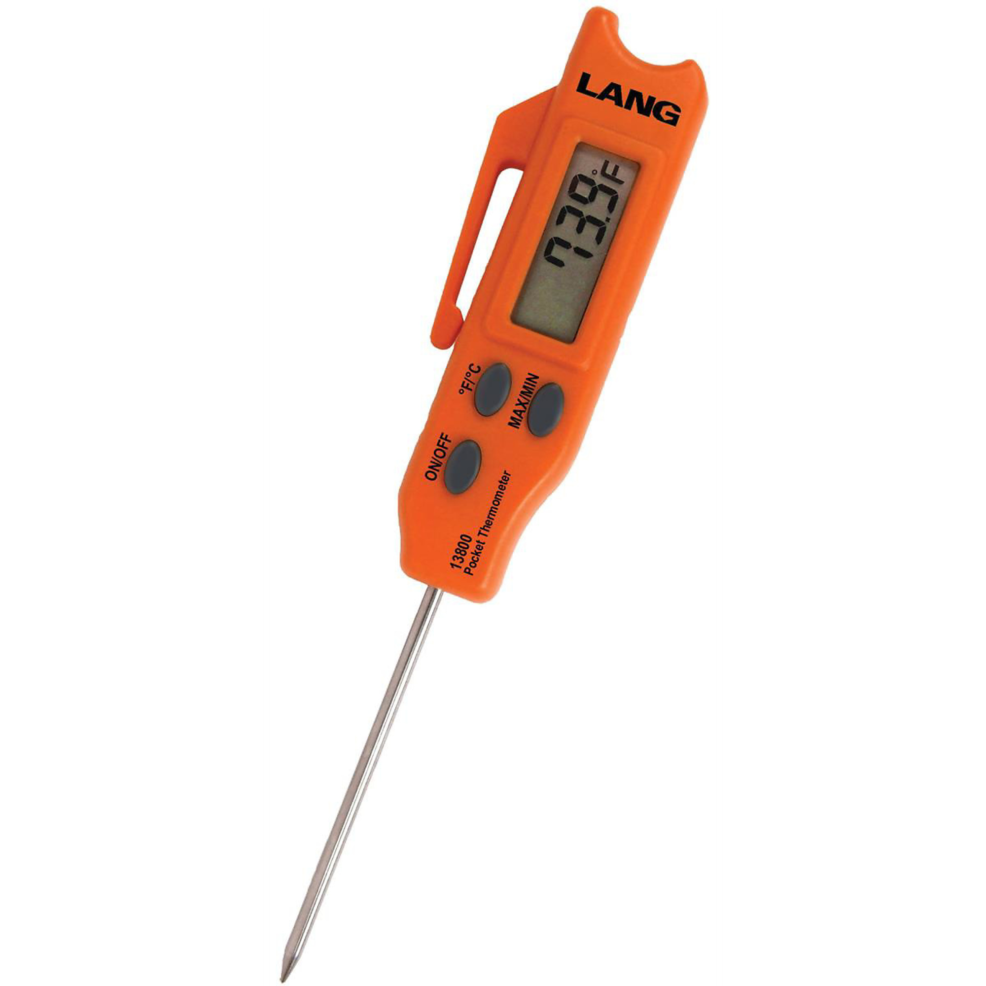 Lang Tools Digital Thermometer — Large Display, Folding Stainless Steel Probe, Magnetized Backing, Model# KAS13800