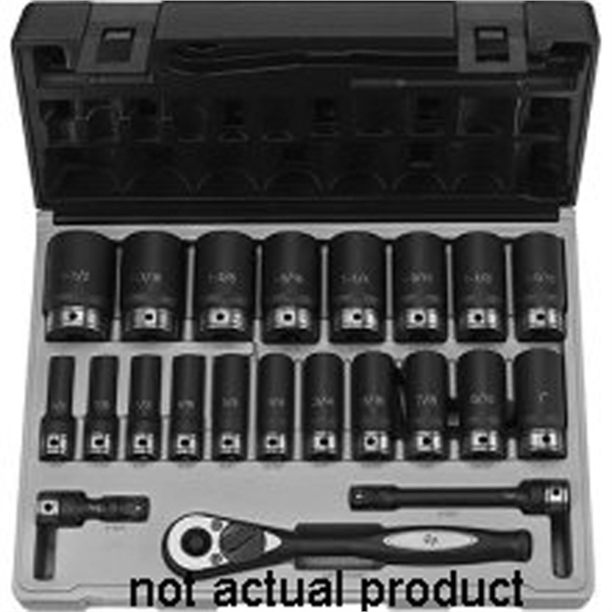 Grey Pneumatic Deep Duo-Socket — 1/2in. Drive, 7/8in., 6-Point, Model# GRE82028D