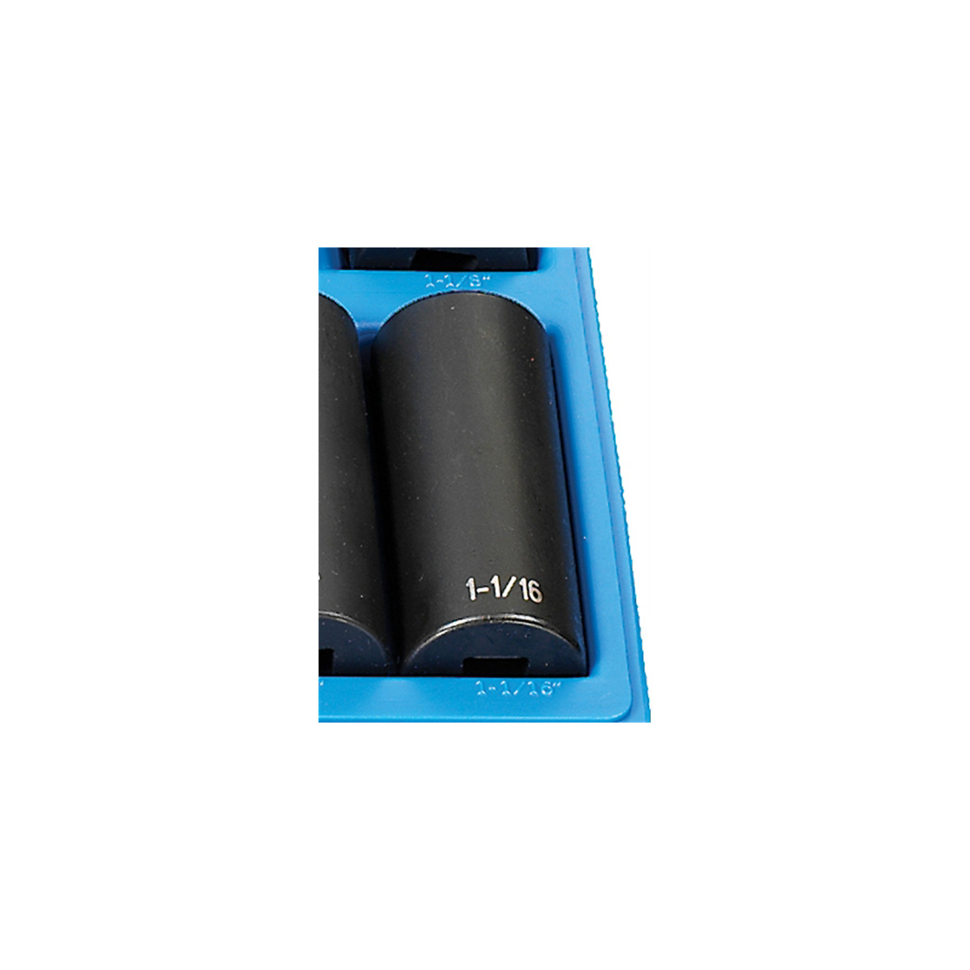 Grey Pneumatic Impact Socket — 1 1/16in., 1/2in. Drive, 12-Point, Deep, Model# GRE2134D