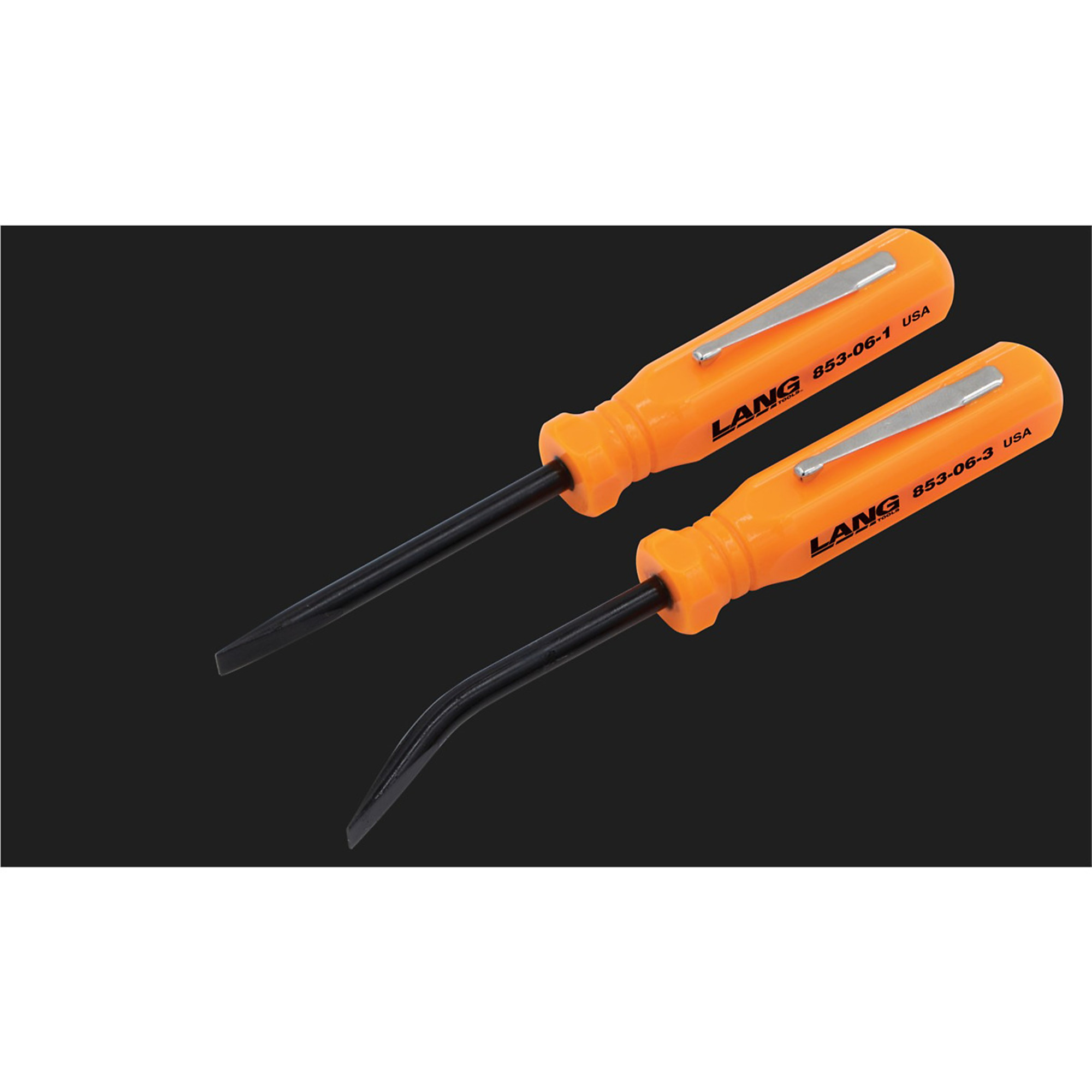 Lang Tools Pocket Pry Bar Set — 2-Piece, Straight and 27-Degree Angle Blades, Model# KAS853-06-2ST