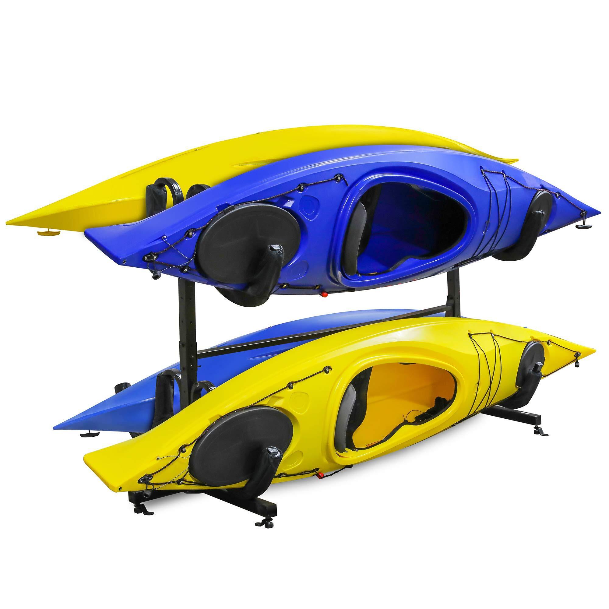 RaxGo, Sturdy Freestanding Rack for 4 Kayaks SUPs, Length 30.4 in, Width 16.8 in, Model# RAXFSKR4