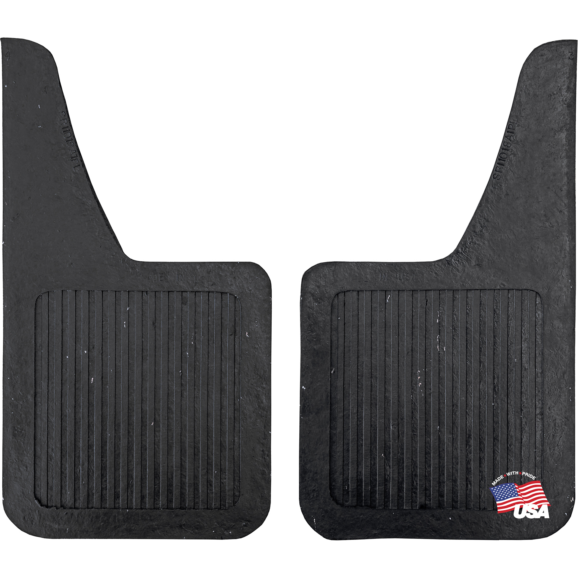 Boomerang Rubber, Heavy Duty Black Rubber Mudflaps 10x18in., Material Rubber, Model# SRI1018A1PL