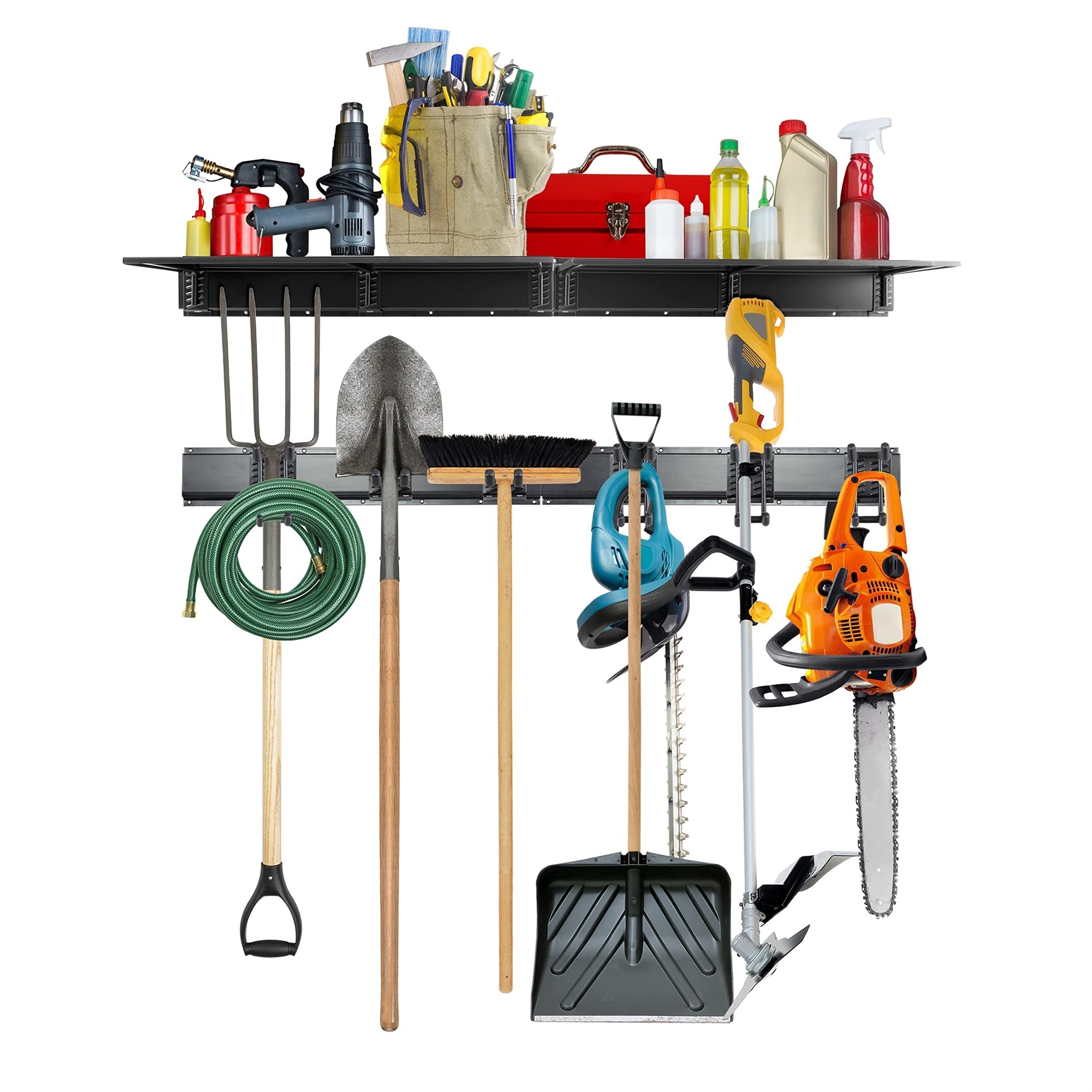 RaxGo, Garage Tool Storage Rack with Shelf, 12 Pc, Width 9.34 in, Height 5.78 in, Depth 24.78 in, Model# RAXWTRWS