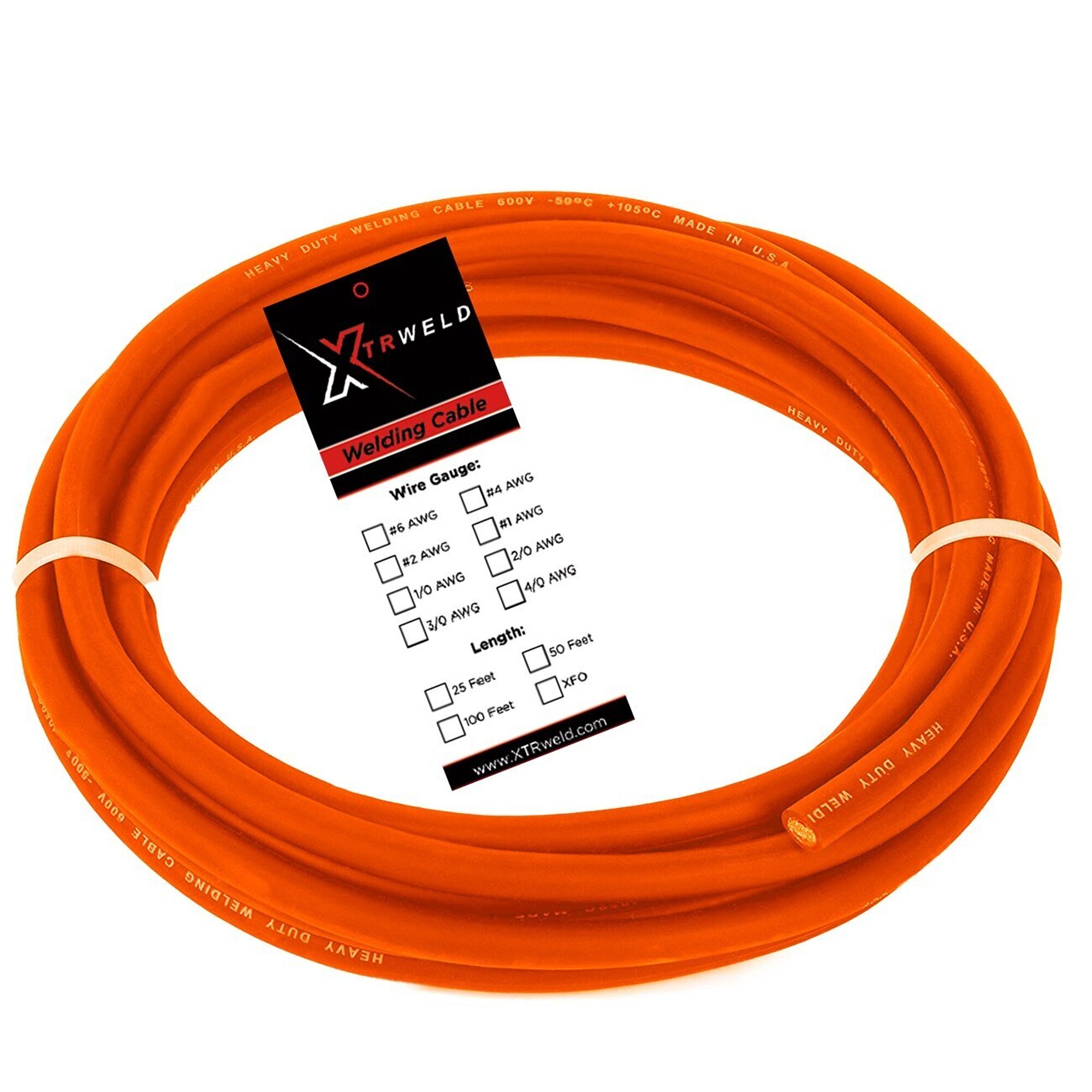 XTRweld Select Flex Welding Cable, #2 AWG, 25ft., 200 Amps, Model# XTRWCSN2XFO25CL