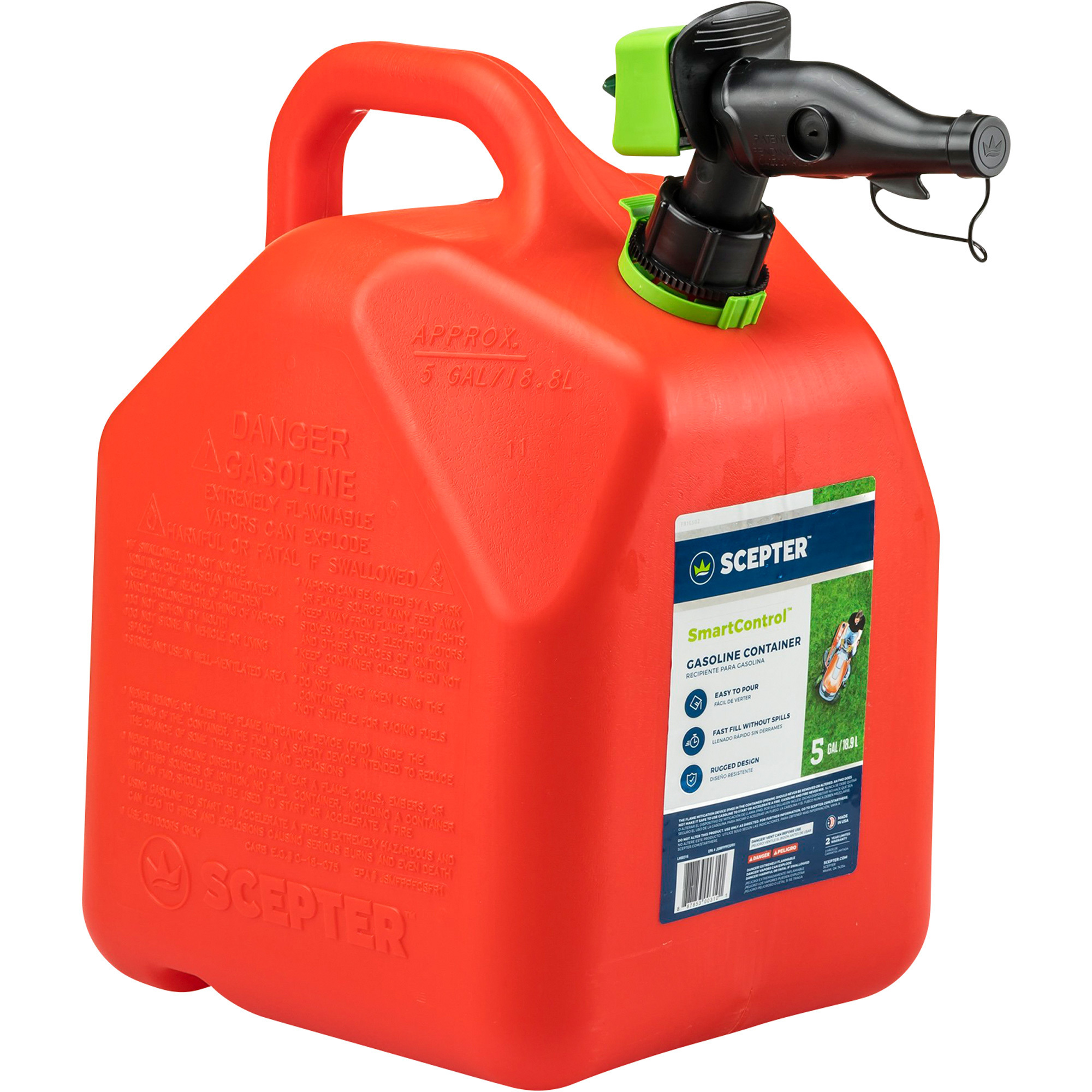 Scepter Smart Control Gasoline Fuel Can, 5-Gallon, Red, Model# FR1G501 ...