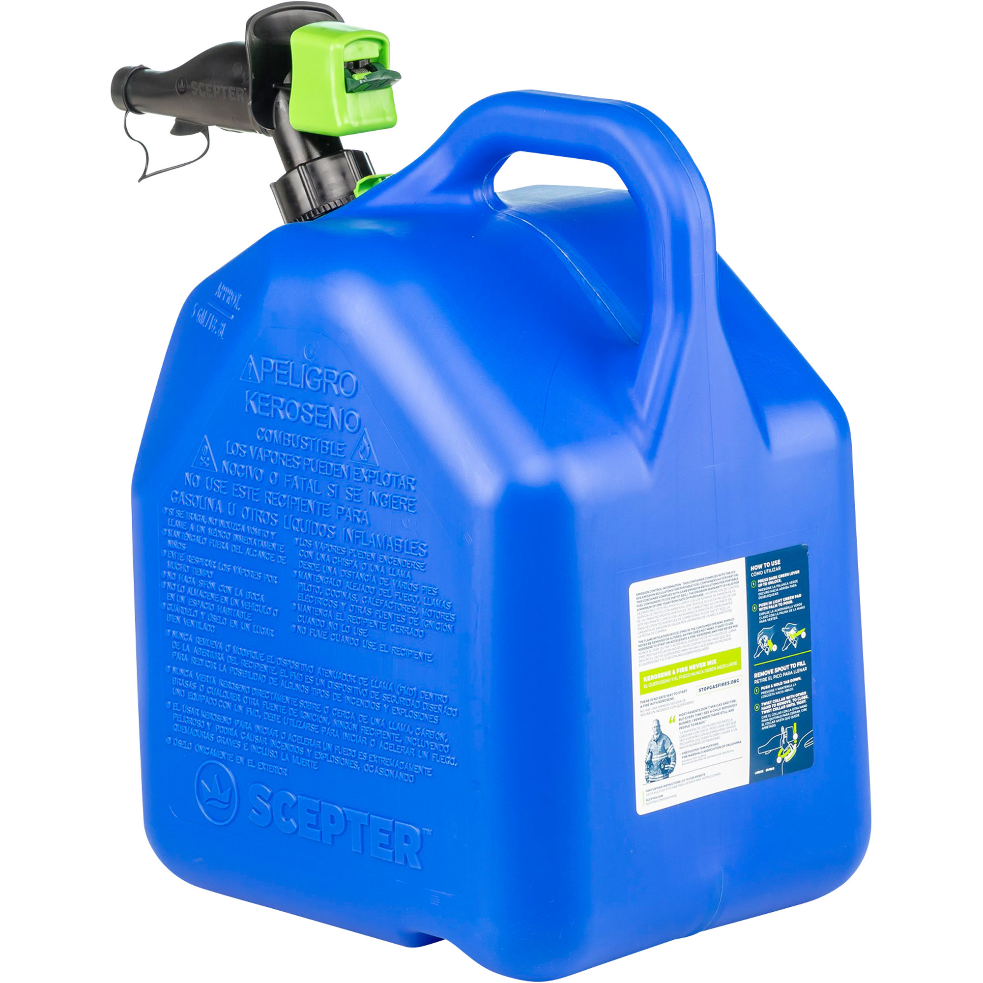 Scepter Smart Control Kerosene Fuel Can — 5Gallon, Blue, Model