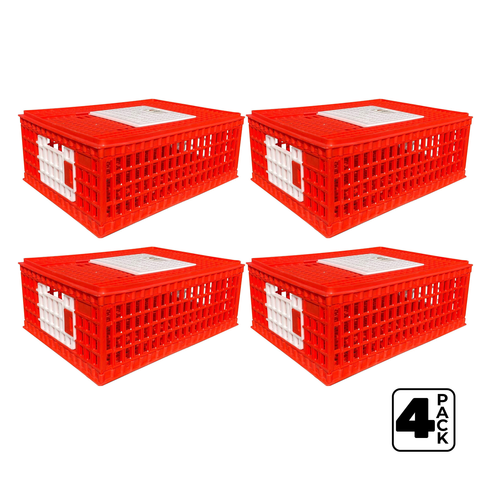 RentACoop, Stackable Poultry Carrier Crate - 4 Pack, Model# RD-CRATE-4PAK