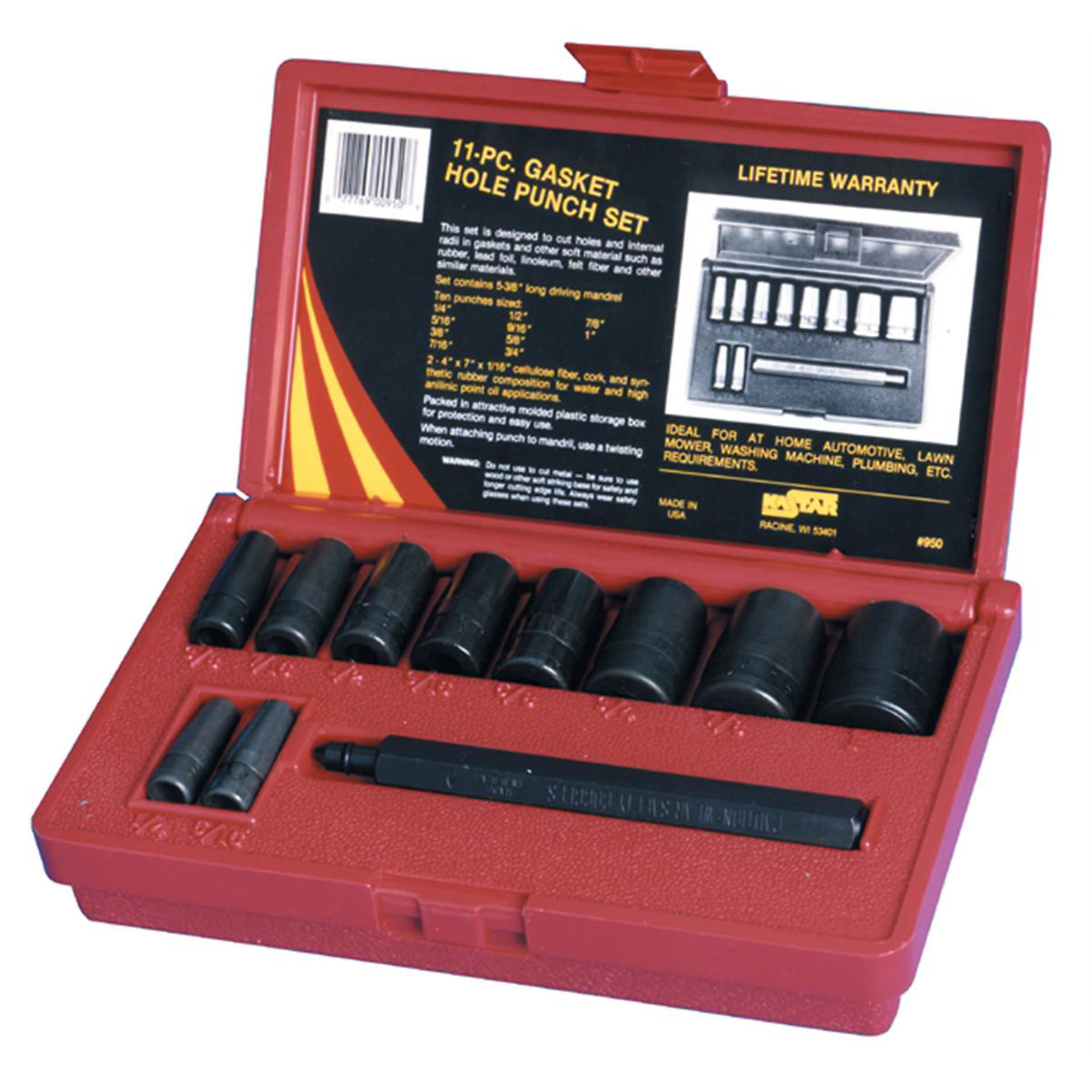 Lang Tools Gasket Hole Punch Set — 11-Piece, Model# KAS950