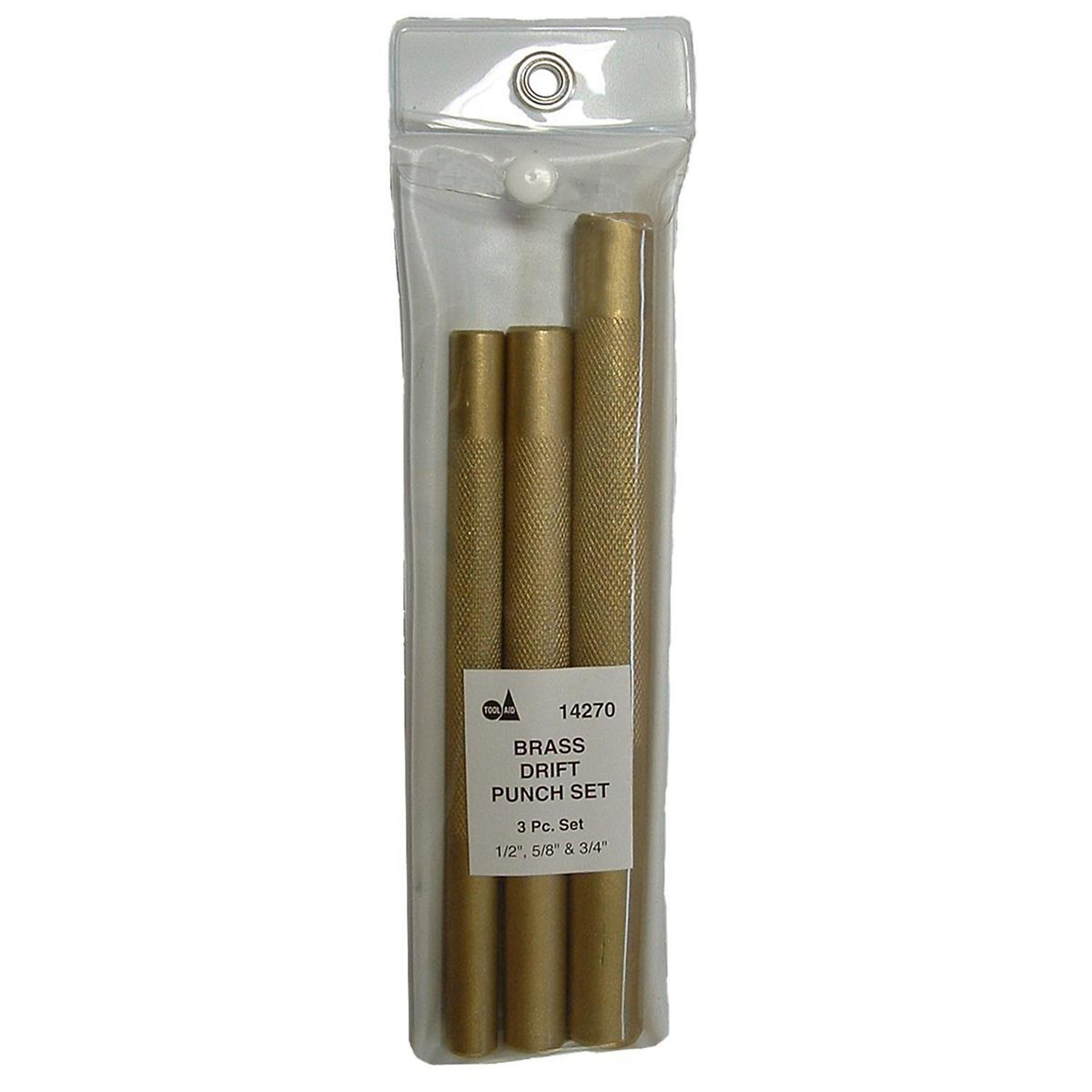 SG Tool Aid Brass Drift Punch Set — 3-Pc., Non-Sparking, Knurled Handles, Model# SGT14270