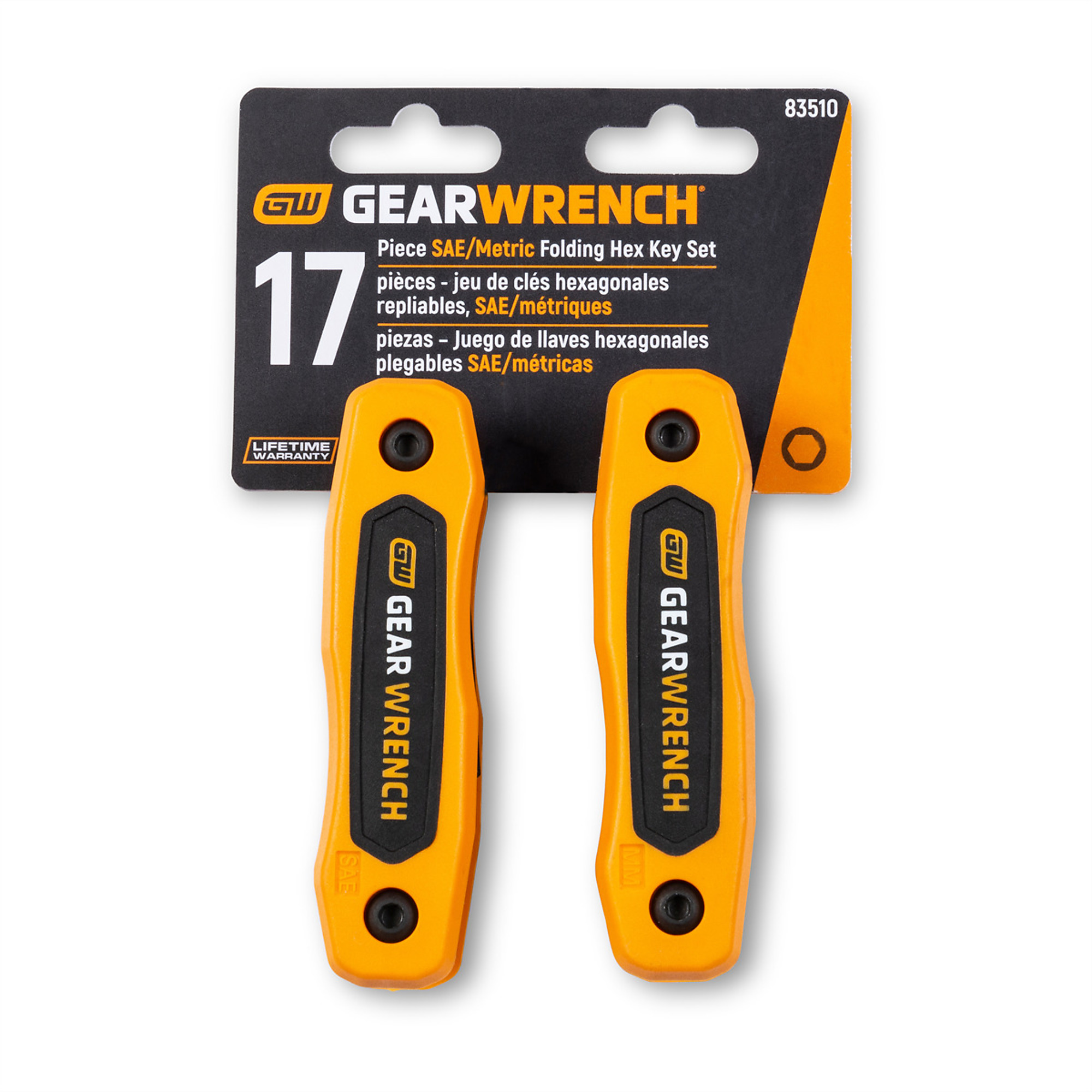 GearWrench Folding Hex Key Set — 17-Piece, SAE/Metric, Model# KDT83510