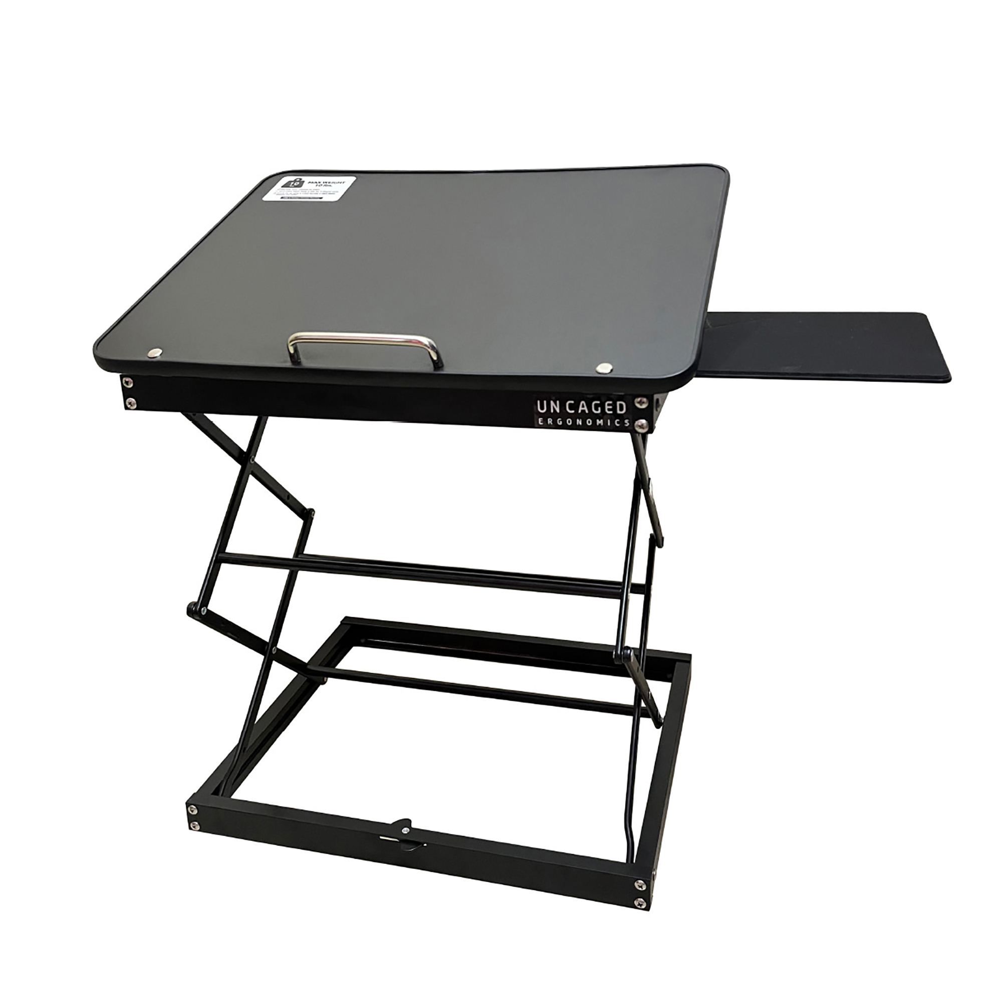Uncaged Ergonomics, Adjustable Standing Desk Converter for Laptops, Width 12.25 in, Height 15.25 in, Depth 16.25 in, Model# CD4-b