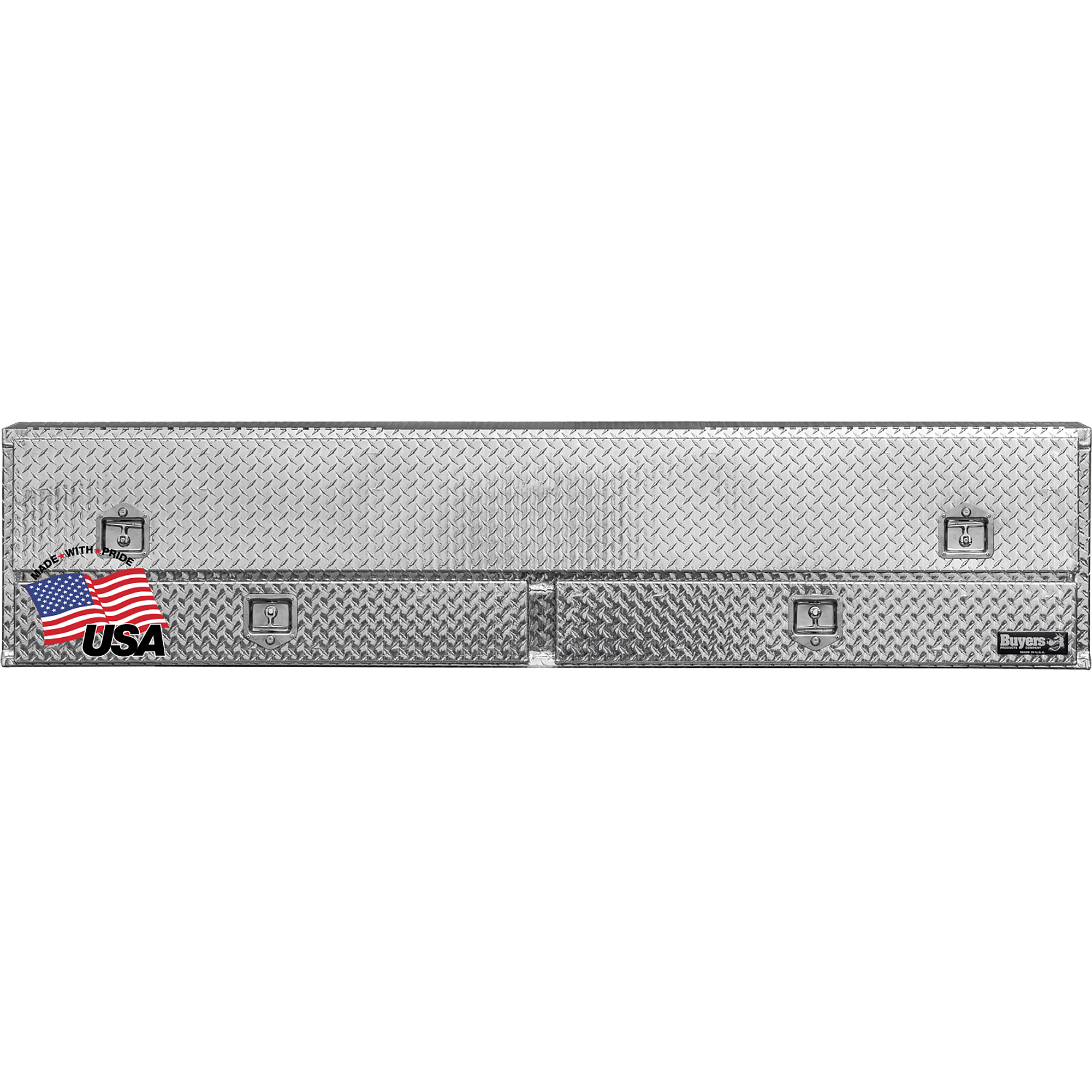 Buyers Products, 21x13x96 Diamond Tread Alum Contractor Box, Width 96 in, Material Aluminum, Color Finish Diamond Plate Silver, Model# 1705661
