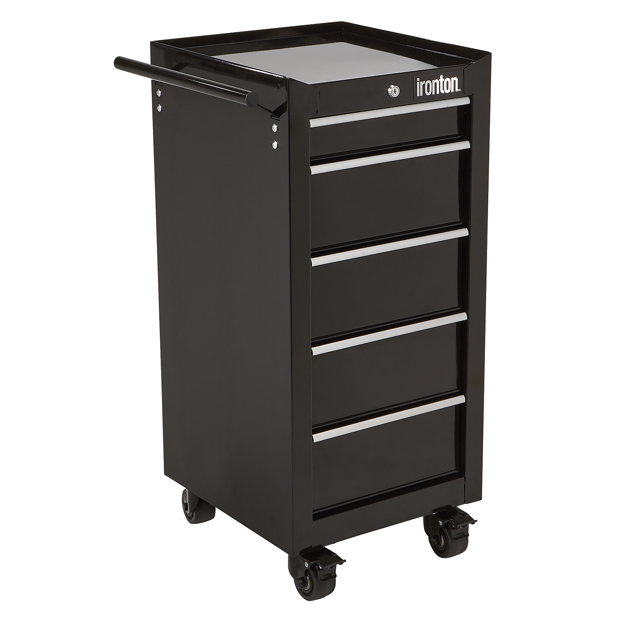 Ironton 5-Drawer Rolling Cabinet, 17in., 75-Lb. Capacity, Steel Construction