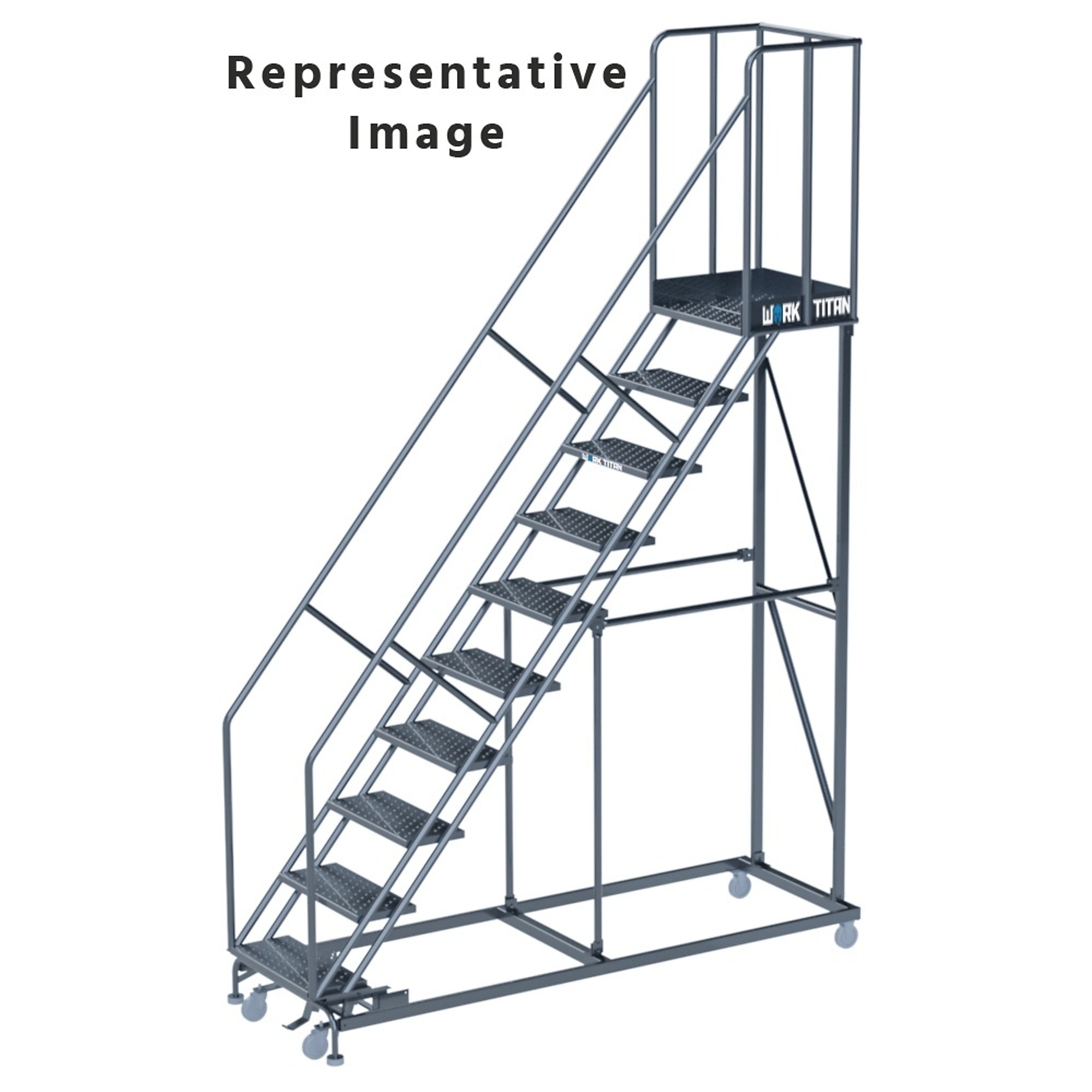 Ballymore, 8 Step Work Titan Ladder- 800 lb. Capacity, Overall Height 123 in, Steps 8 Material Steel, Model# WT-LA083221P