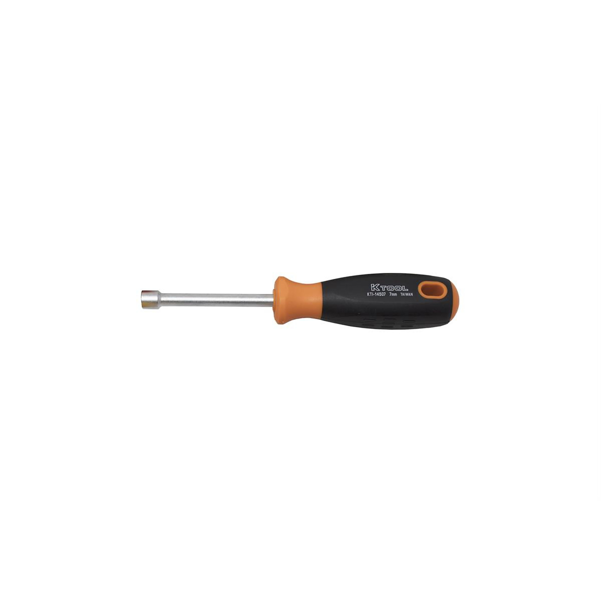K Tool International Metric Nut Driver — 7mm x 75mm, Soft-Grip Handle, Model# KTI14507