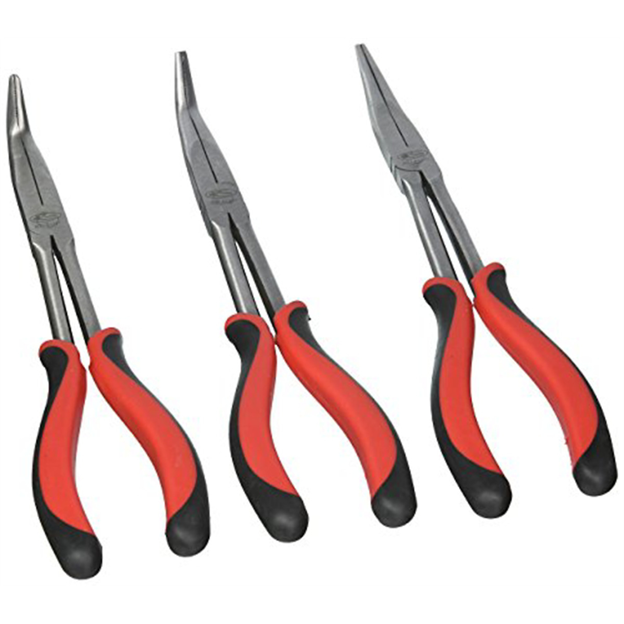 K Tool International Needle Nose Pliers Set — 11in., 3 Pcs, Chrome Vanadium Steel, Comfort Grip, Model# KTI51103