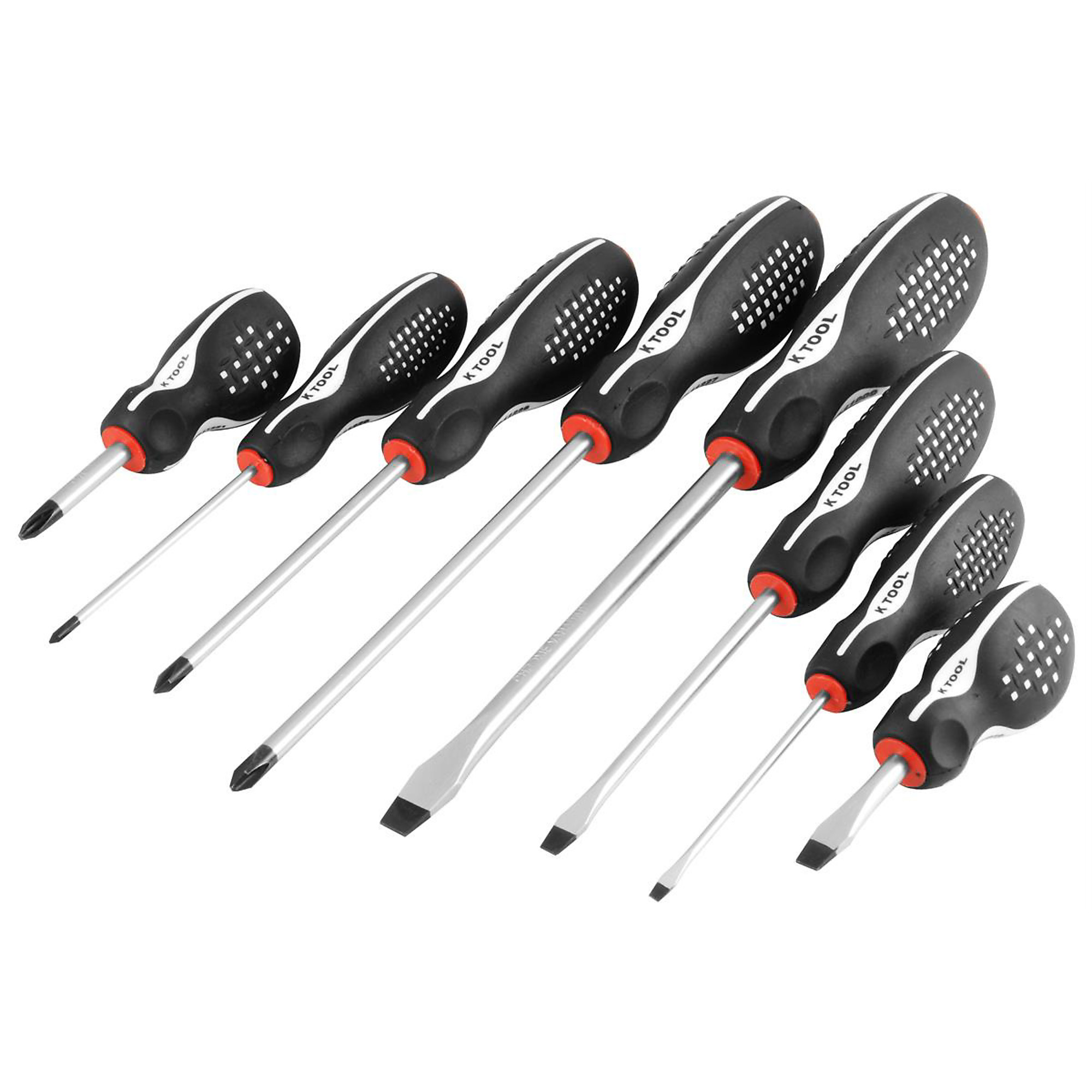 K Tool International 8-Piece Screwdriver Set — Chrome Vanadium Steel, Slotted and Phillips, Model# KTI11008