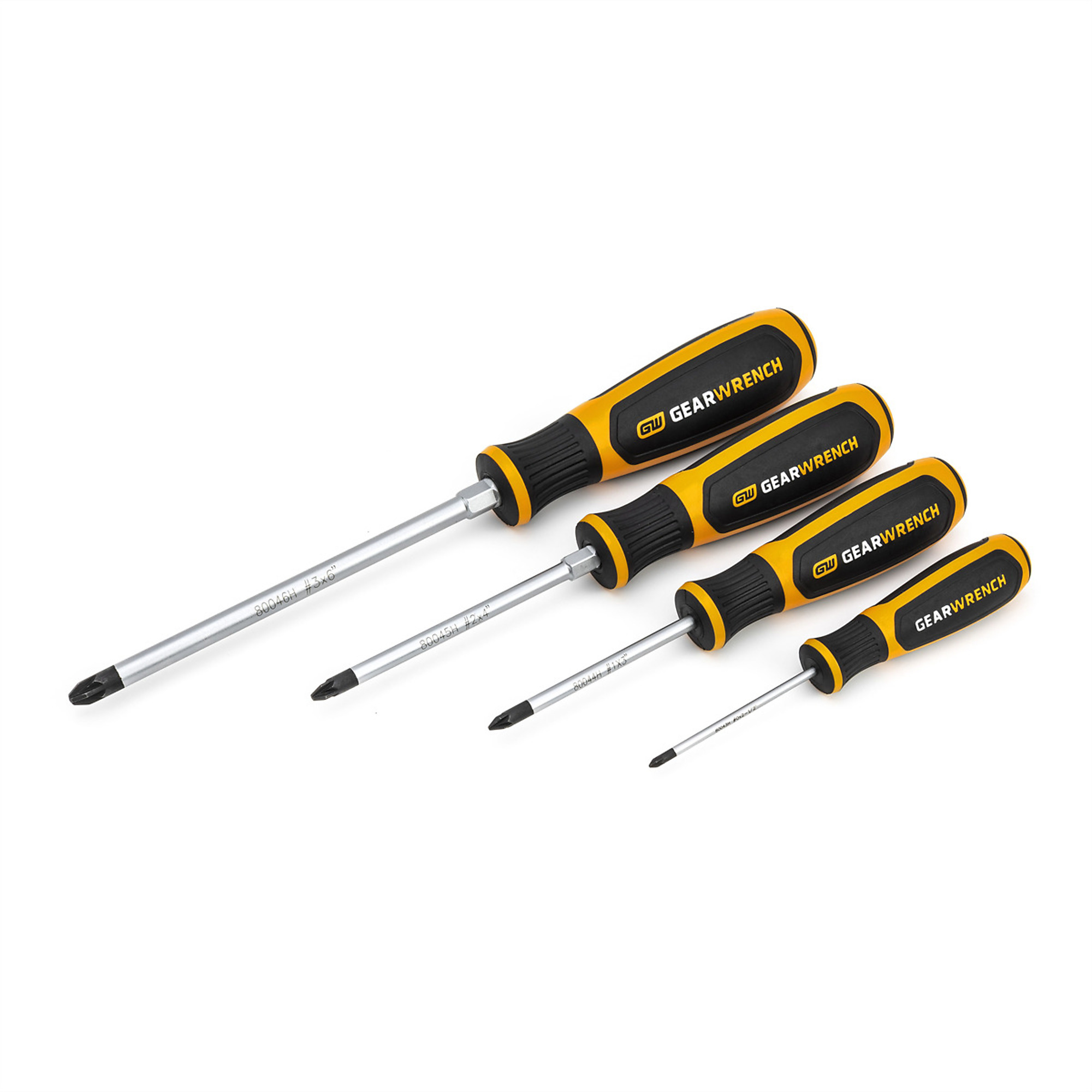 GearWrench 4-Piece Pozidriv Dual Material Screwdriver Set, Model# KDT80061H