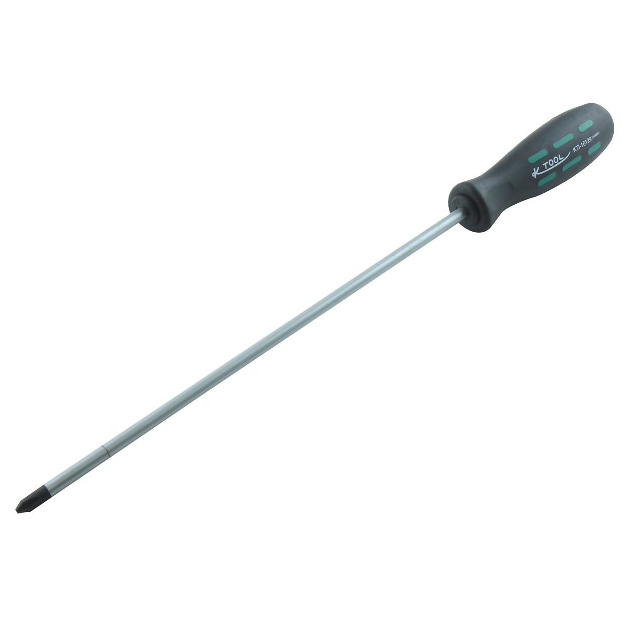 K Tool International Phillips Screwdriver — #2, 10in. Blade, Non-Slip Grip, Chrome Vanadium, Model# KTI16129