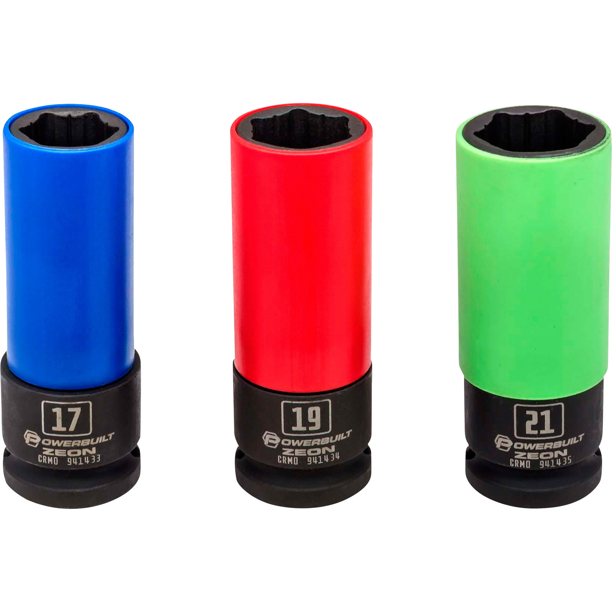 Powerbuilt Zeon Wheel Lug Nut Socket Set — 3Pc., Metric, Model 941437