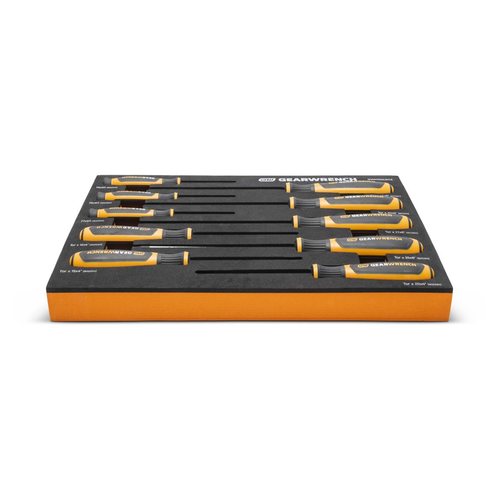 GearWrench Torx Screwdriver Set — 10-Piece, Dual Material, Foam Storage Tray, Model# KDTGWMSSCRTX
