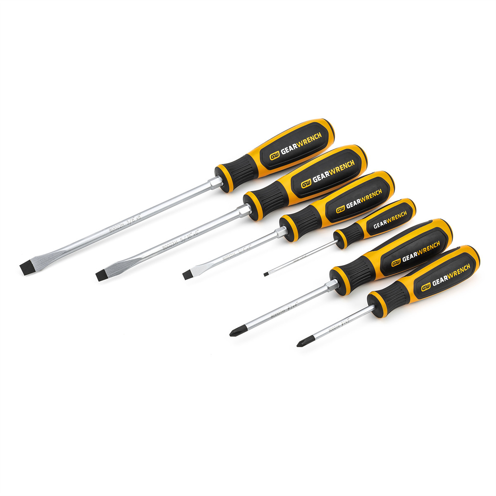 GearWrench 6-Piece Phillips/Slotted Dual Material Screwdriver Set, Model# KDT80050H
