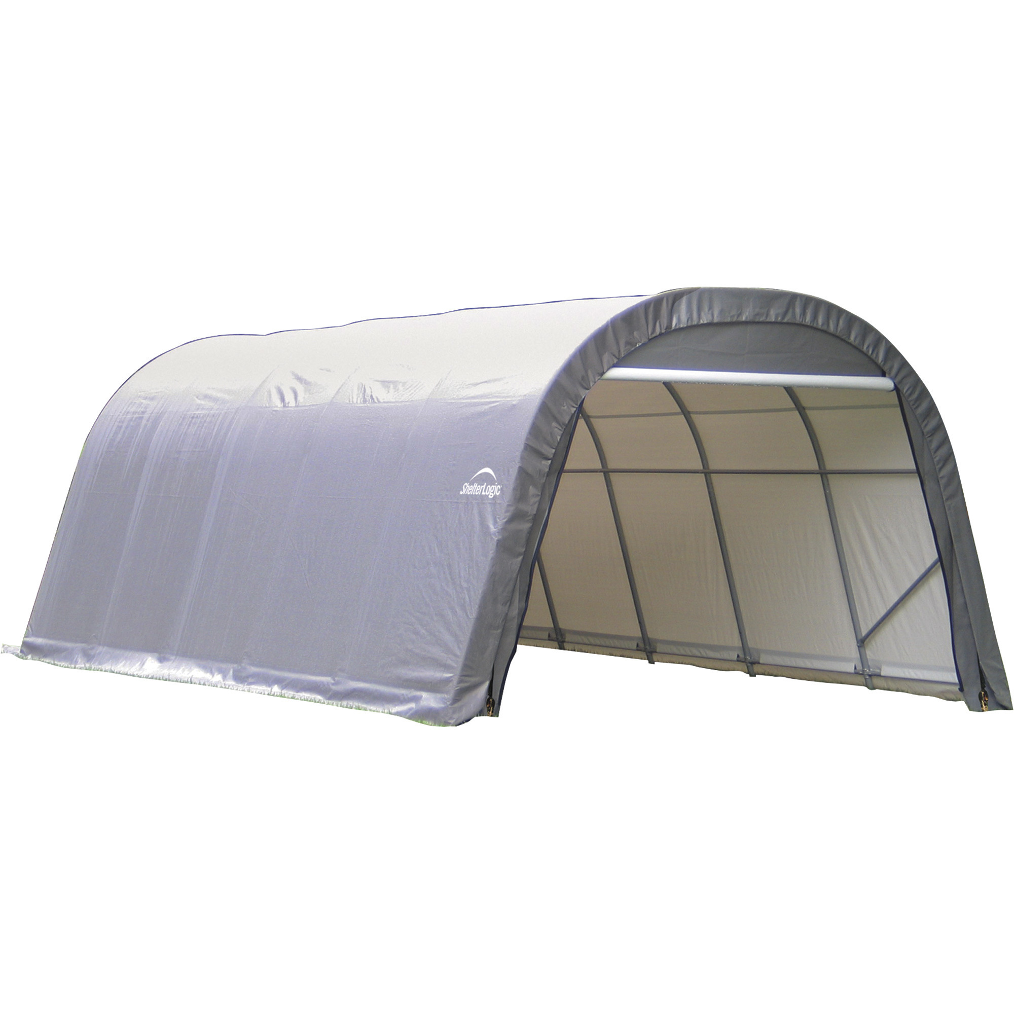 ShelterLogic ShelterCoat Wind and Snow Rated Garage - 12ft.W x 24ft.L, Round, Gray, Model# 72332