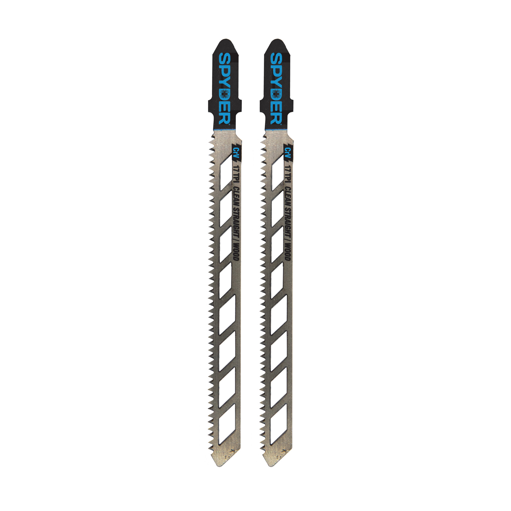SPYDER Skeleton™, 2Pc Skeleton 17-Tpi T-Shank Crv Jigsaw Blades, Blade Length 4 in, Blade Application Wood, Blade Material Steel, Model# 300102