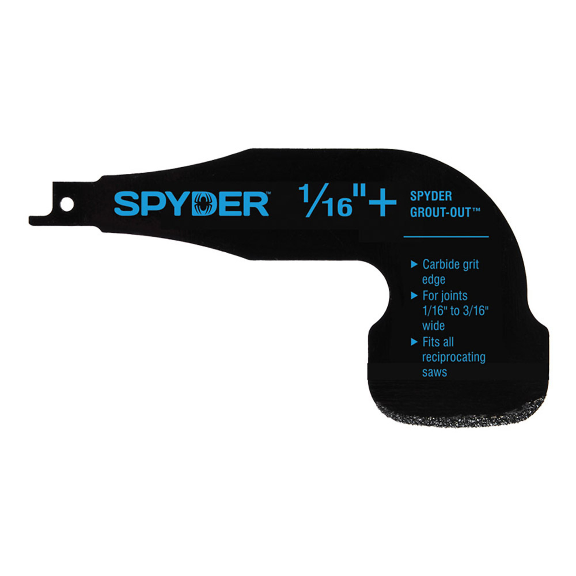 Spyder Grout Removal Tool Reciprocating Saw Blade Attachment - 1/16in. to 1/8in., Tungsten Carbide Grit, Model# 100263