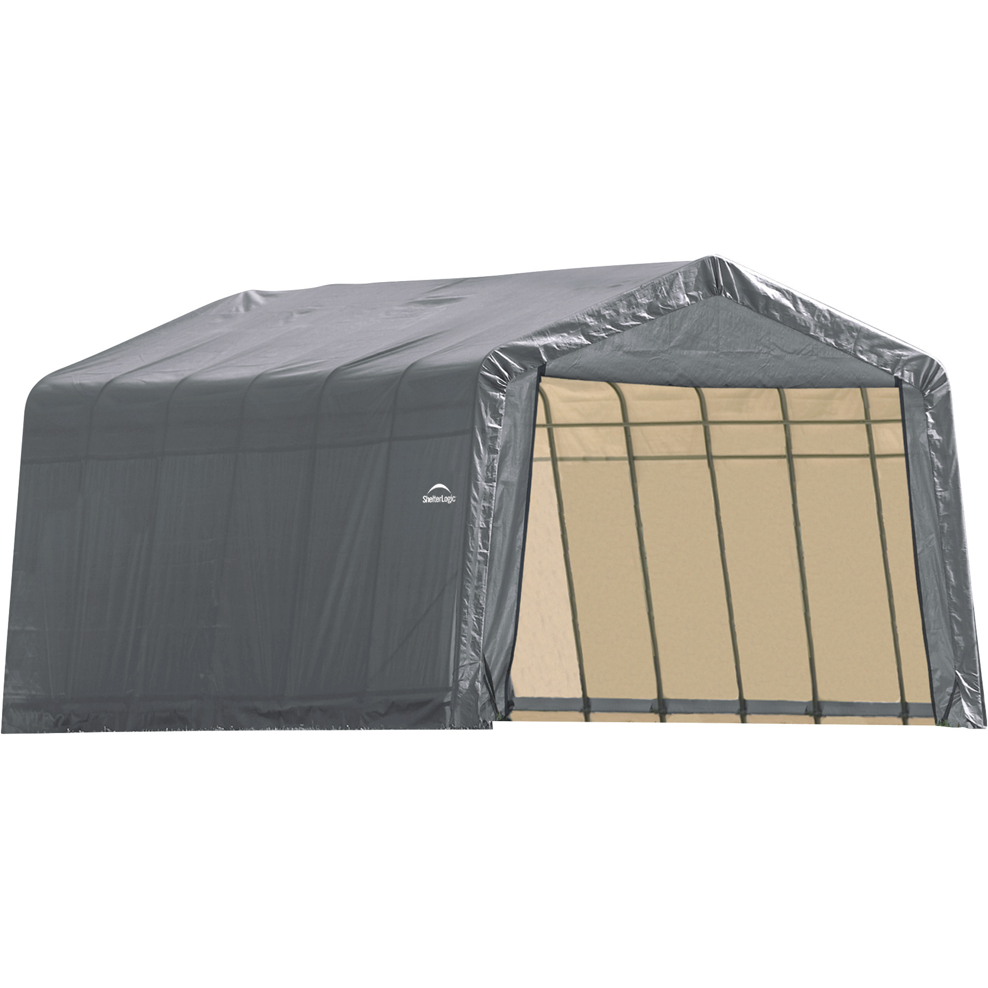 ShelterLogic 12Ft.W Peak Style Instant Garage, 28ft.L x 13ft.W x 10ft.H, Model# 90253