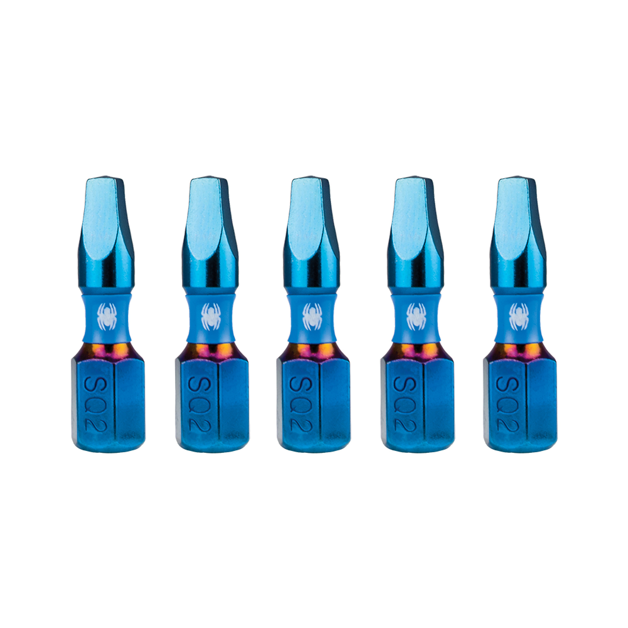 SPYDER Mach-Blue™, 5Pc 1/4in. X 1in. Mach-Blue Impact Driver Bit, Sq2 Included (qty.) 5 Model# 19085