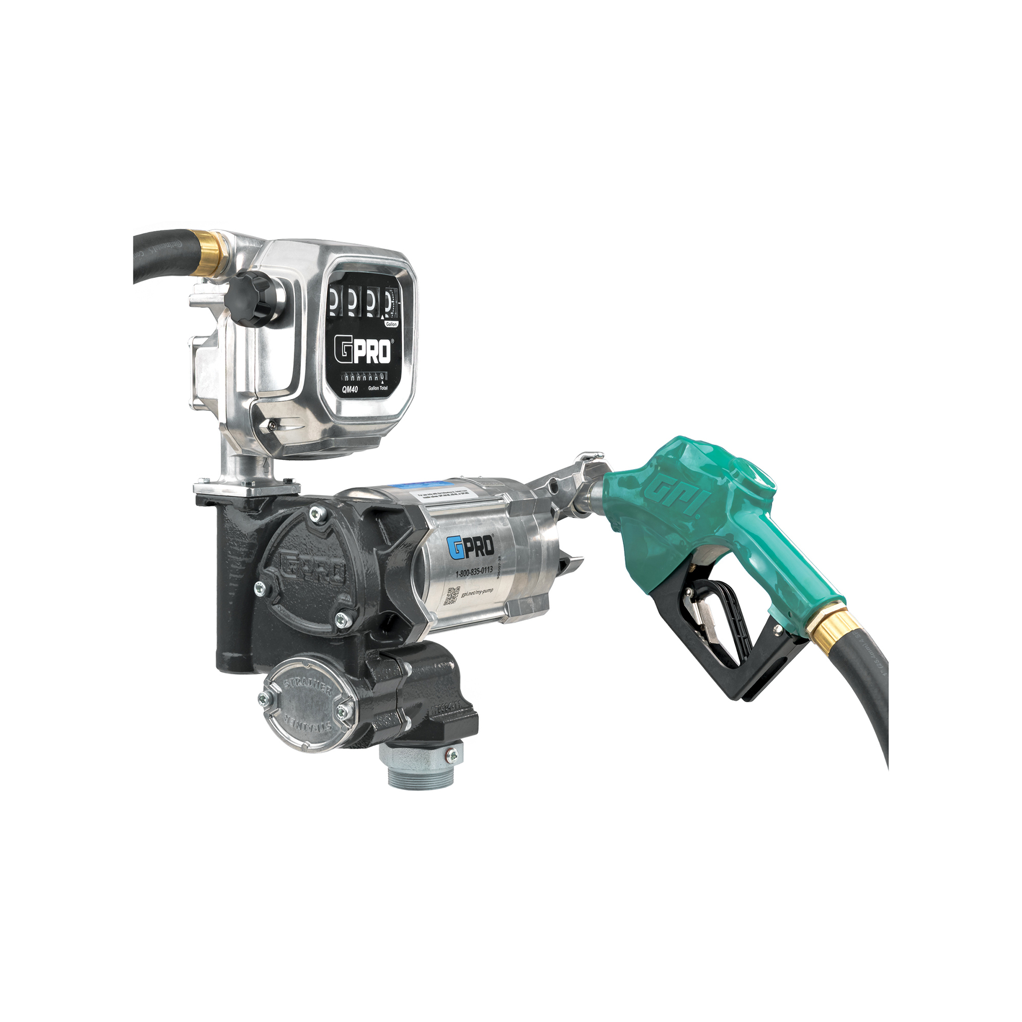 GPRO Fuel Transfer Pump with 2–40 GPM Fuel Meter, 115V AC, 1in. Outlet, Model# V20-115AD+QM40-G8N