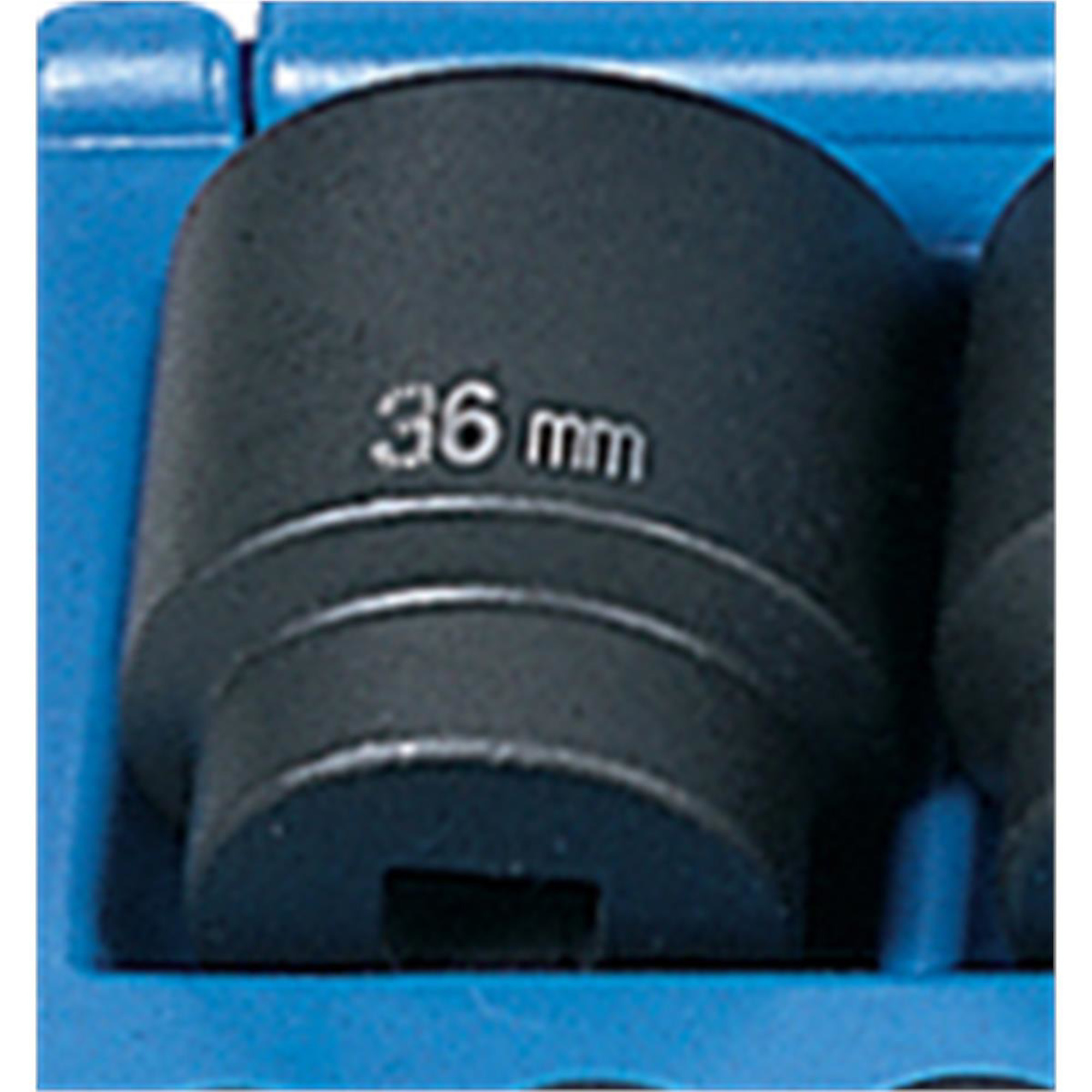 Grey Pneumatic Impact Hex Socket — 36mm, 1/2in. Drive, Black, Model# GRE2036M