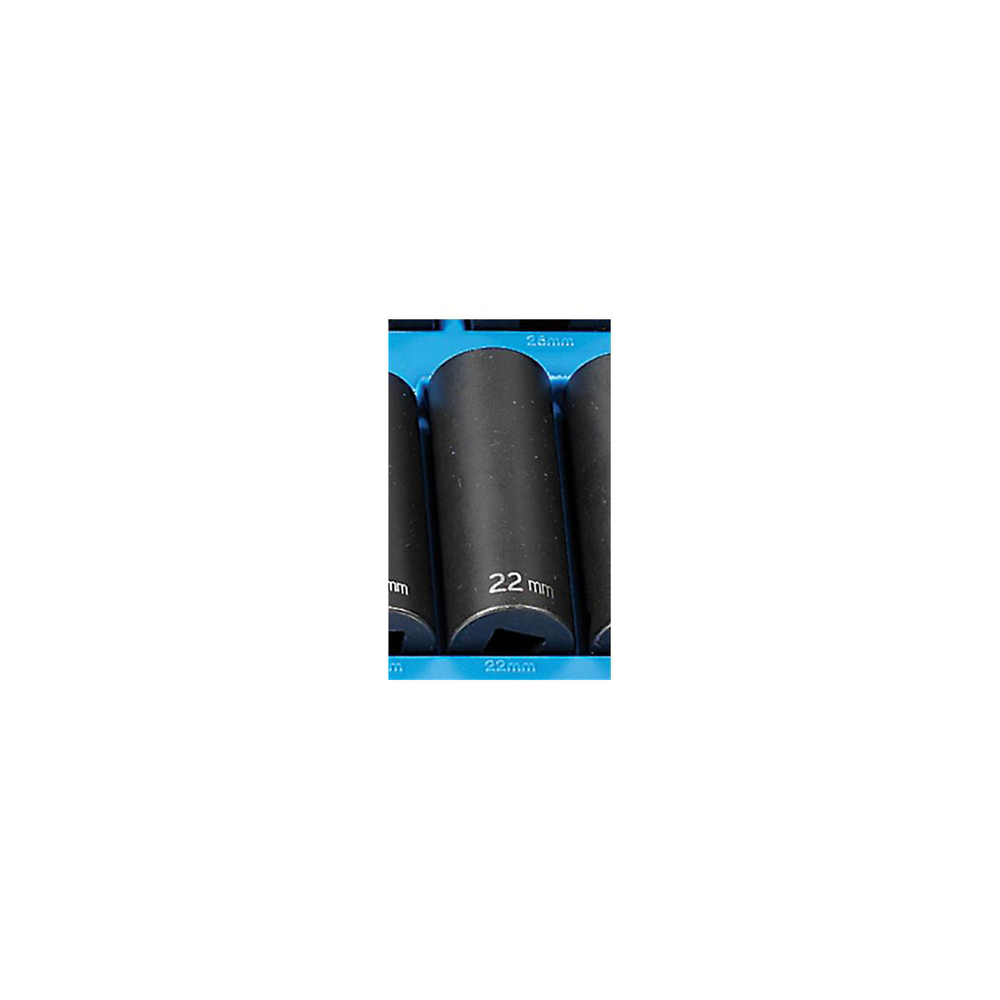 Grey Pneumatic Impact Socket — 22mm, 1/2in. Drive, 12-Point, Deep, Model# GRE2122MD