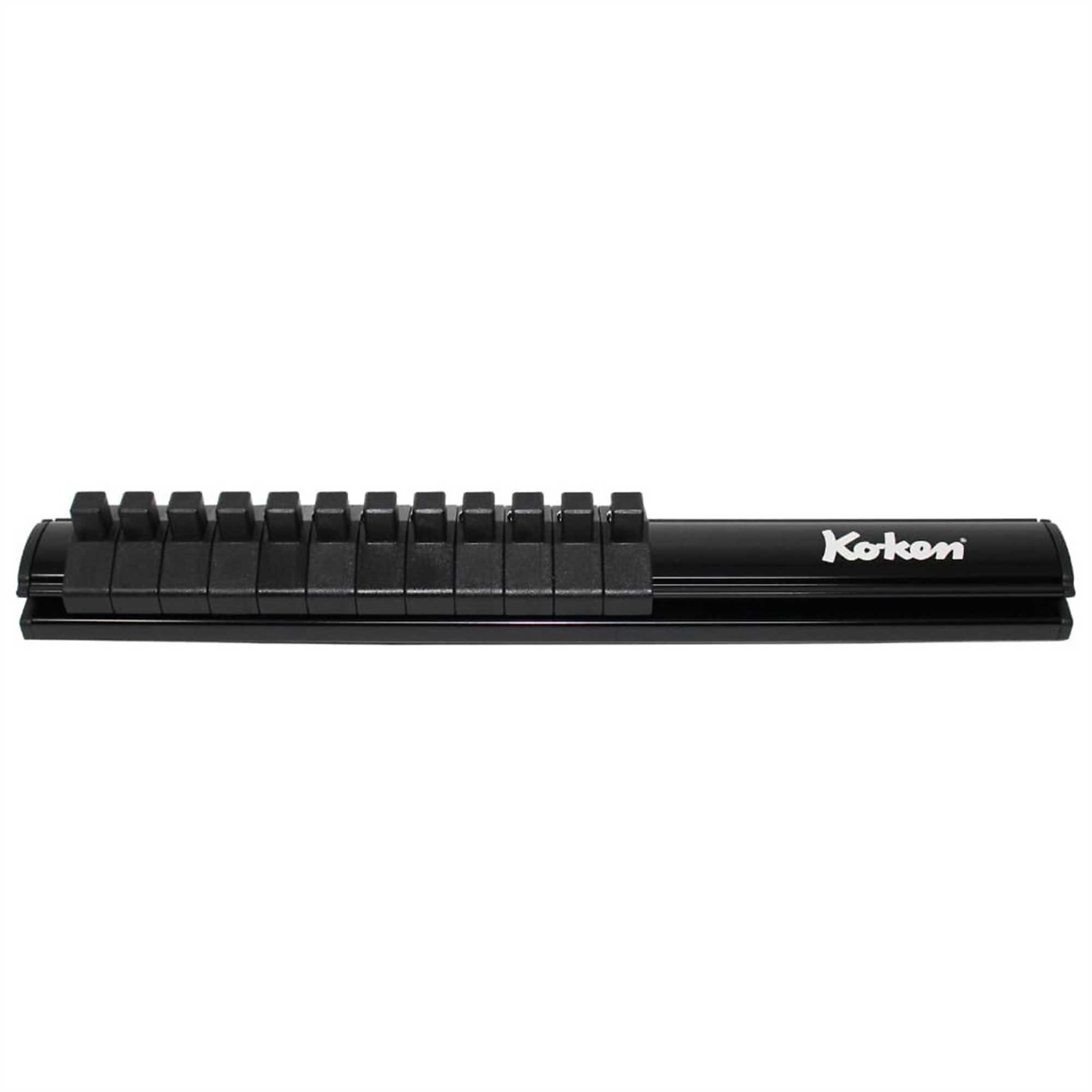 Ko-ken USA Magnetic Aluminum Rail — 1/4in. Plastic Clip, 12 Pcs, 200mm, Model# KKNRSAL200-1-4X12