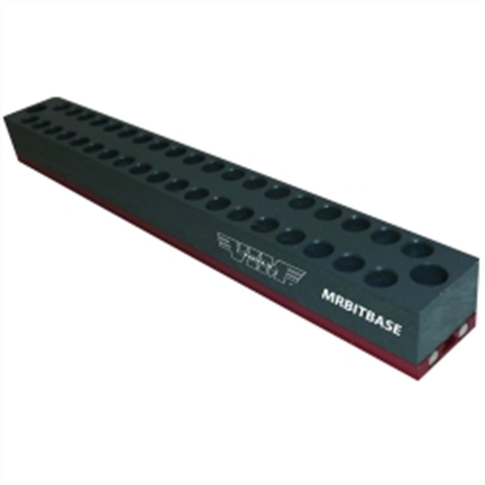 VIM Tools Magrail Bit Base — Holds 38 Standard or Power Shank Bits, Magnetic Base, Green, Model# VIMMRBITBASE