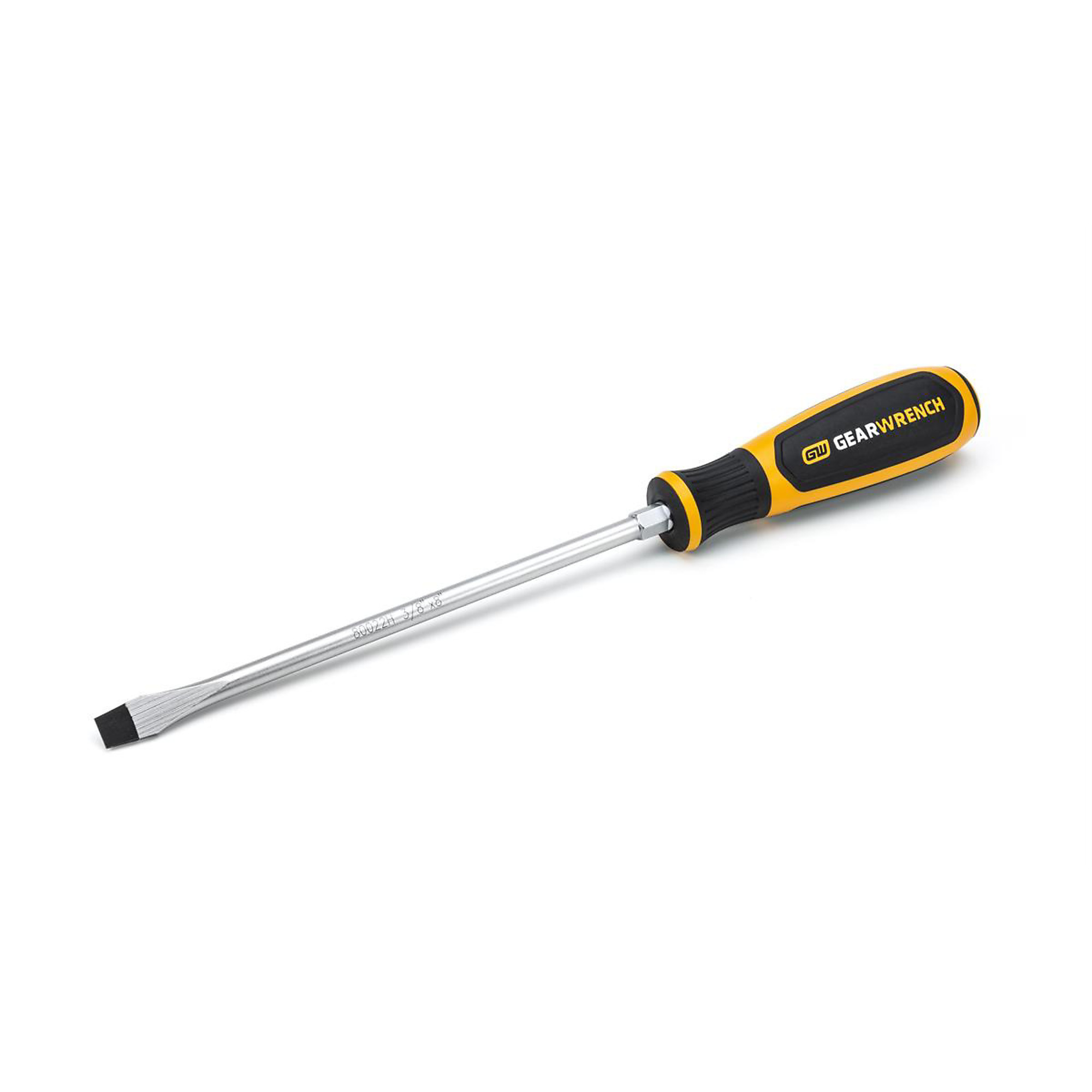 GearWrench Slotted Screwdriver — 3/8in. x 8in., Dual Material Handle, Model# KDT80022H