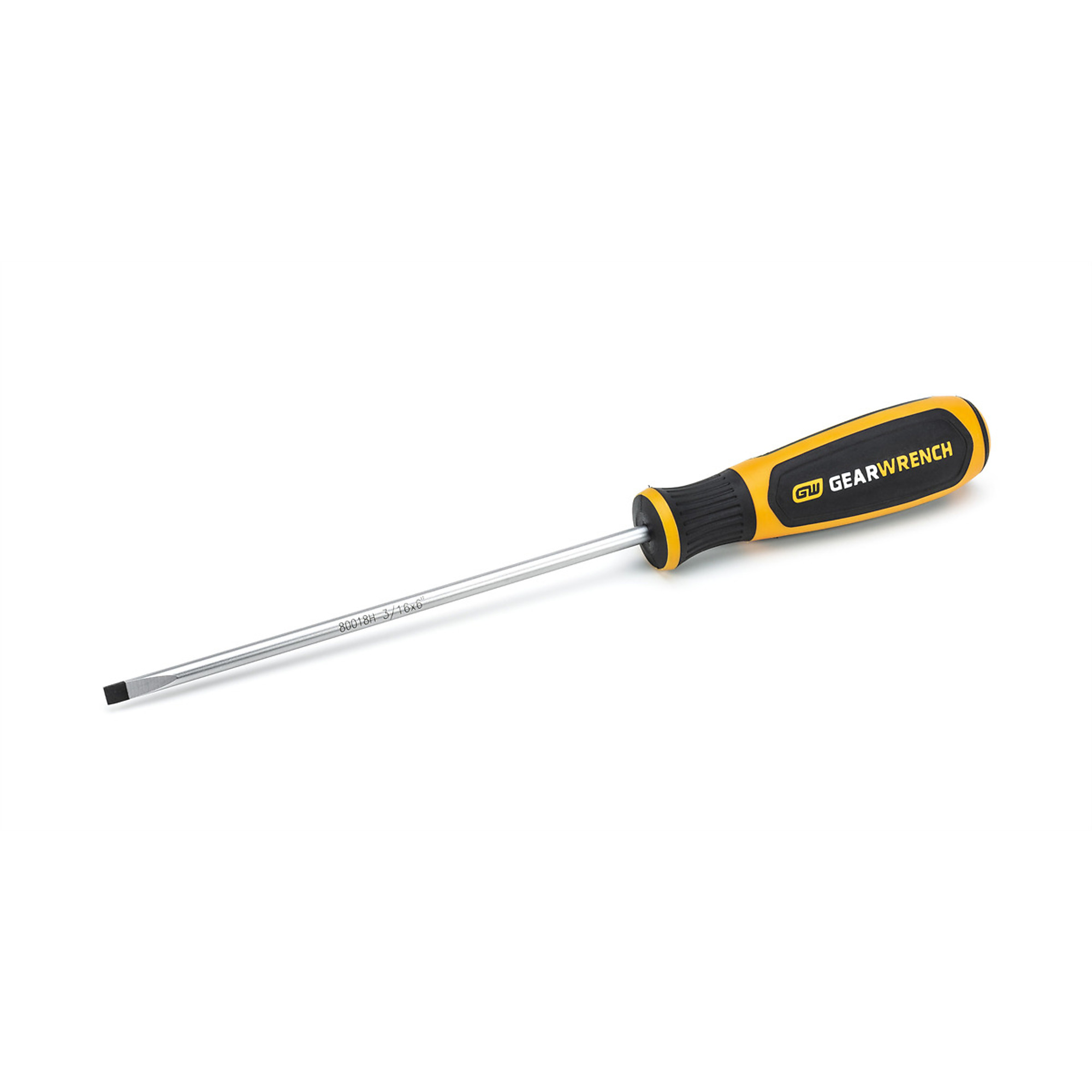 GearWrench Cabinet Dual Material Screwdriver — 3/16in. x 6in., Model# KDT80018H