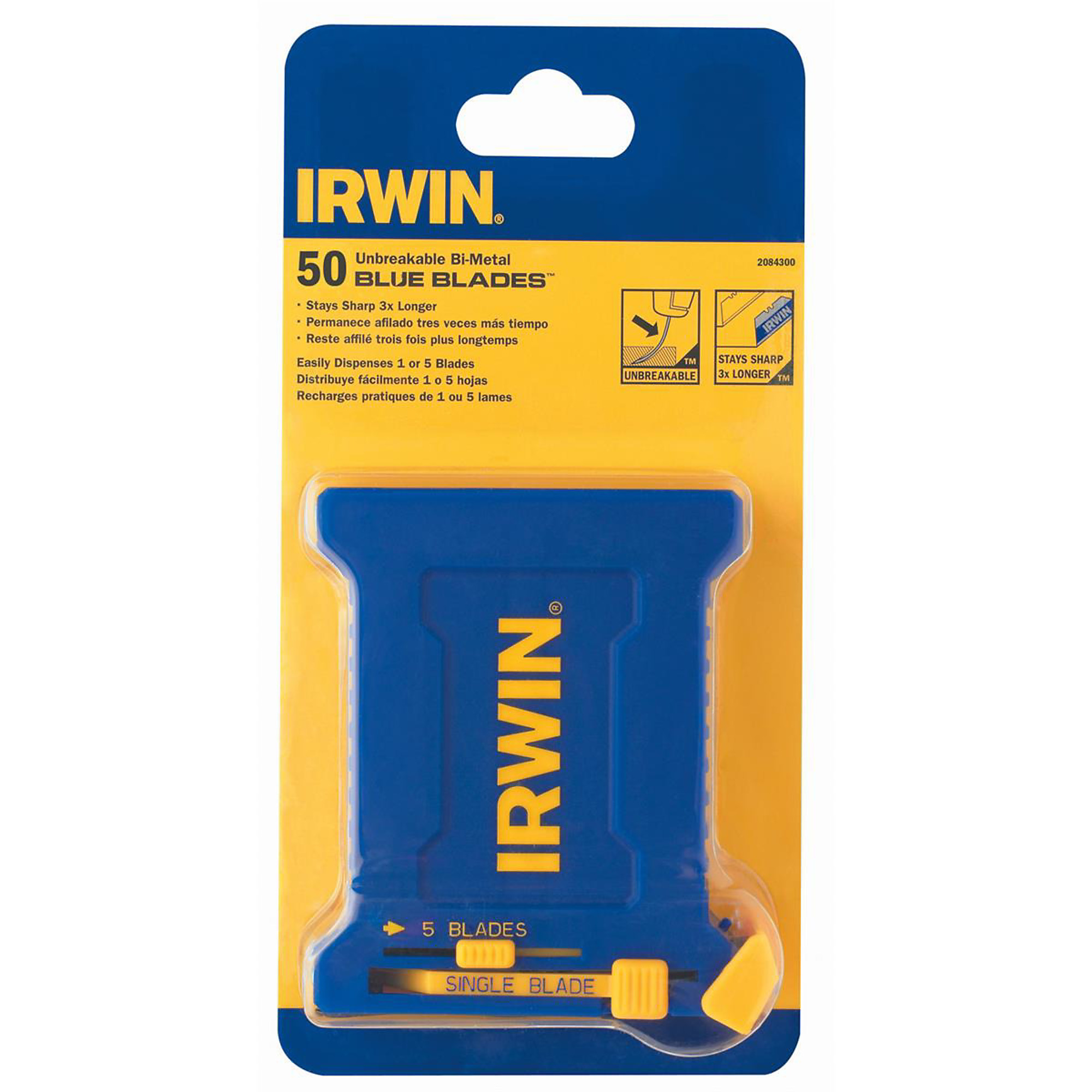 Irwin Industrial Bi-Metal Razor Blades — 50 Pk., Blue Blade, Model# IRW2084300