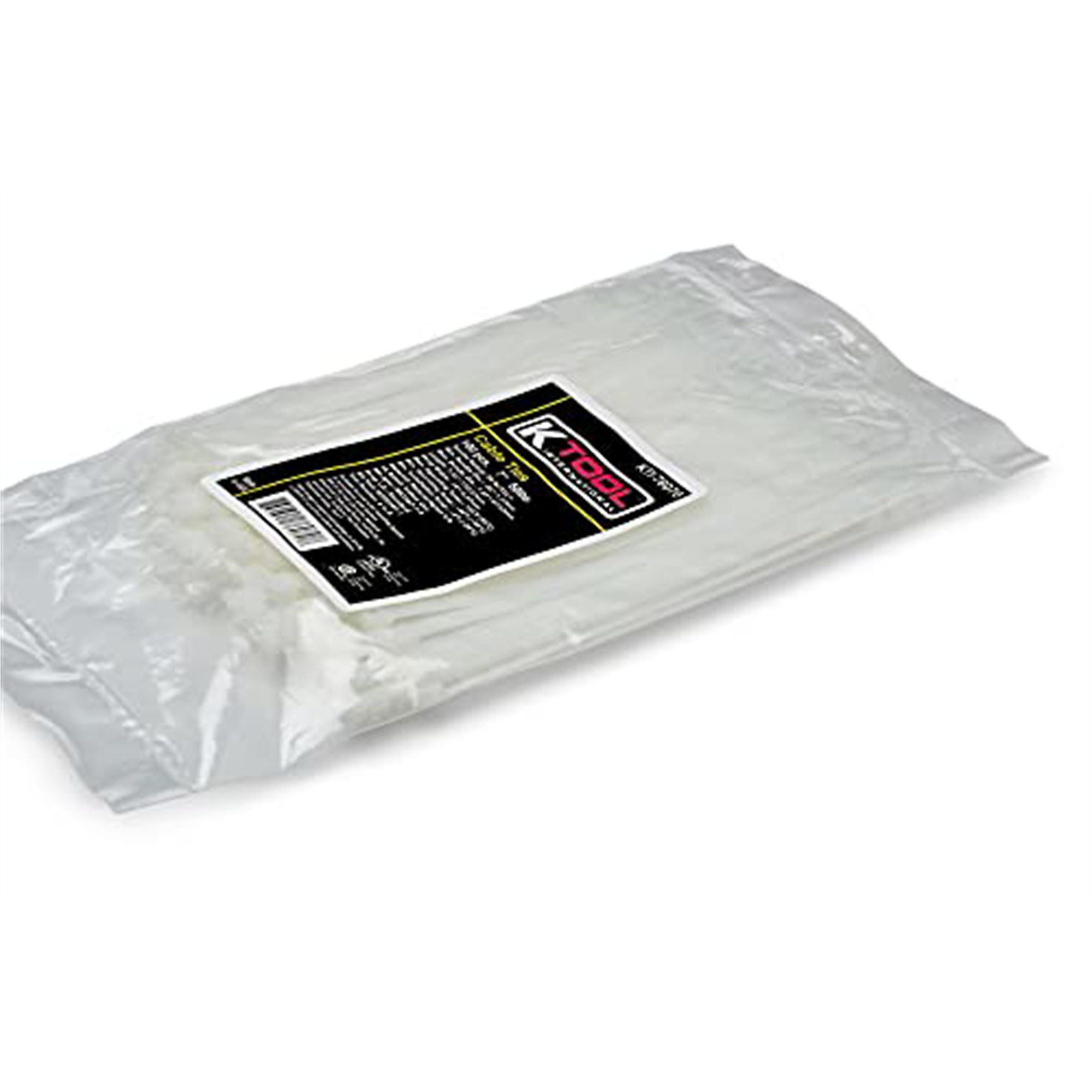 K Tool International Cable Zip Ties — 7in., 50-Lb. Tensile Strength, Natural, 100 Pcs, Model# KTI76070