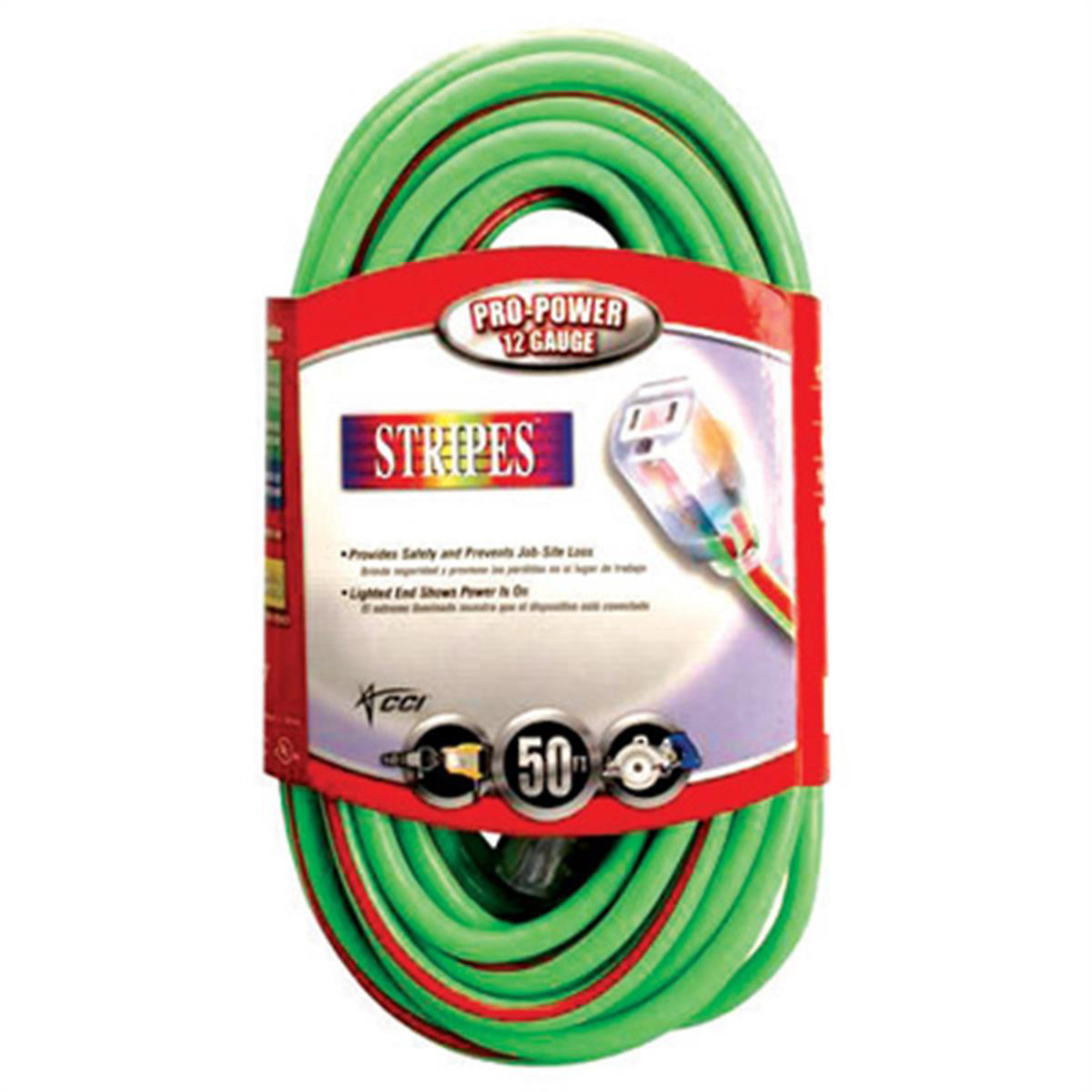 Coleman Cable Extension Cord — 50ft., Green/Red, Model# ECI02548-00-54