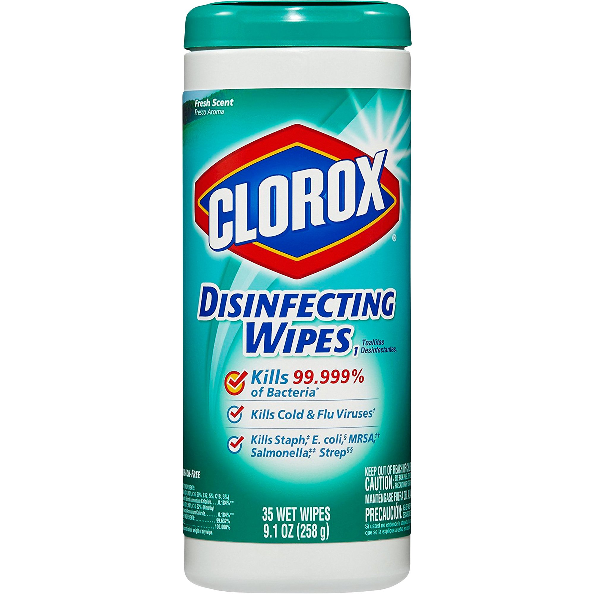 Clorox Disinfecting Wipes, Lemon Fresh - 35 count, 9.1 oz canister