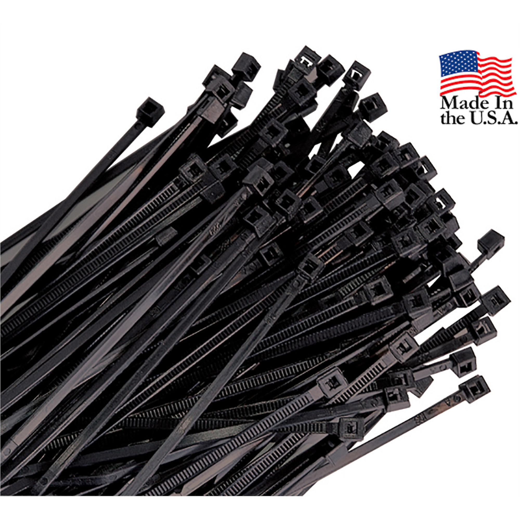 K Tool International Cable Zip Ties — 24in., Black, 50 Pcs, Model# KTI78240A