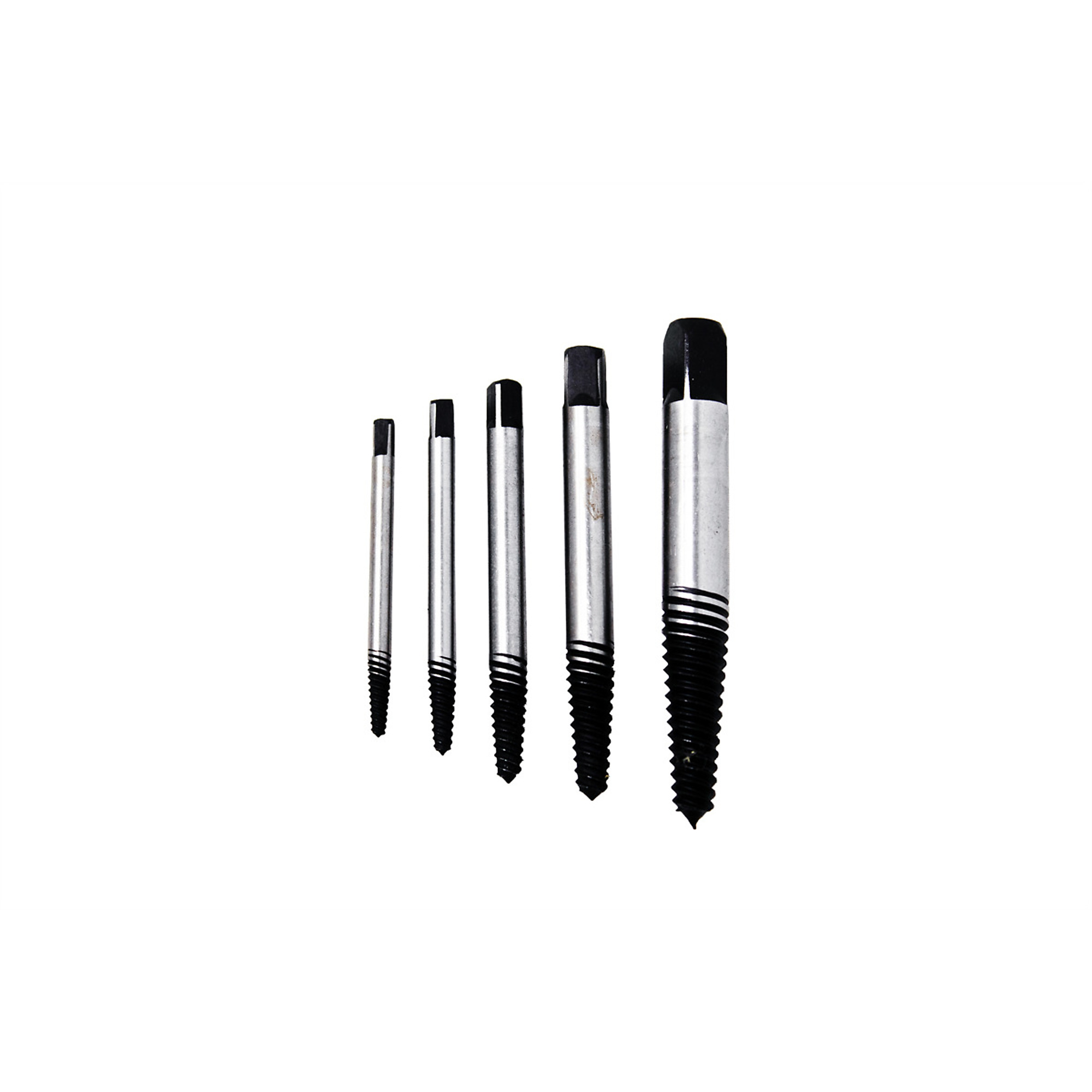 K Tool International Damaged Screw Extractor Set — 5 Pcs, High Carbon Steel, Spiral Design, Model# KTI70040