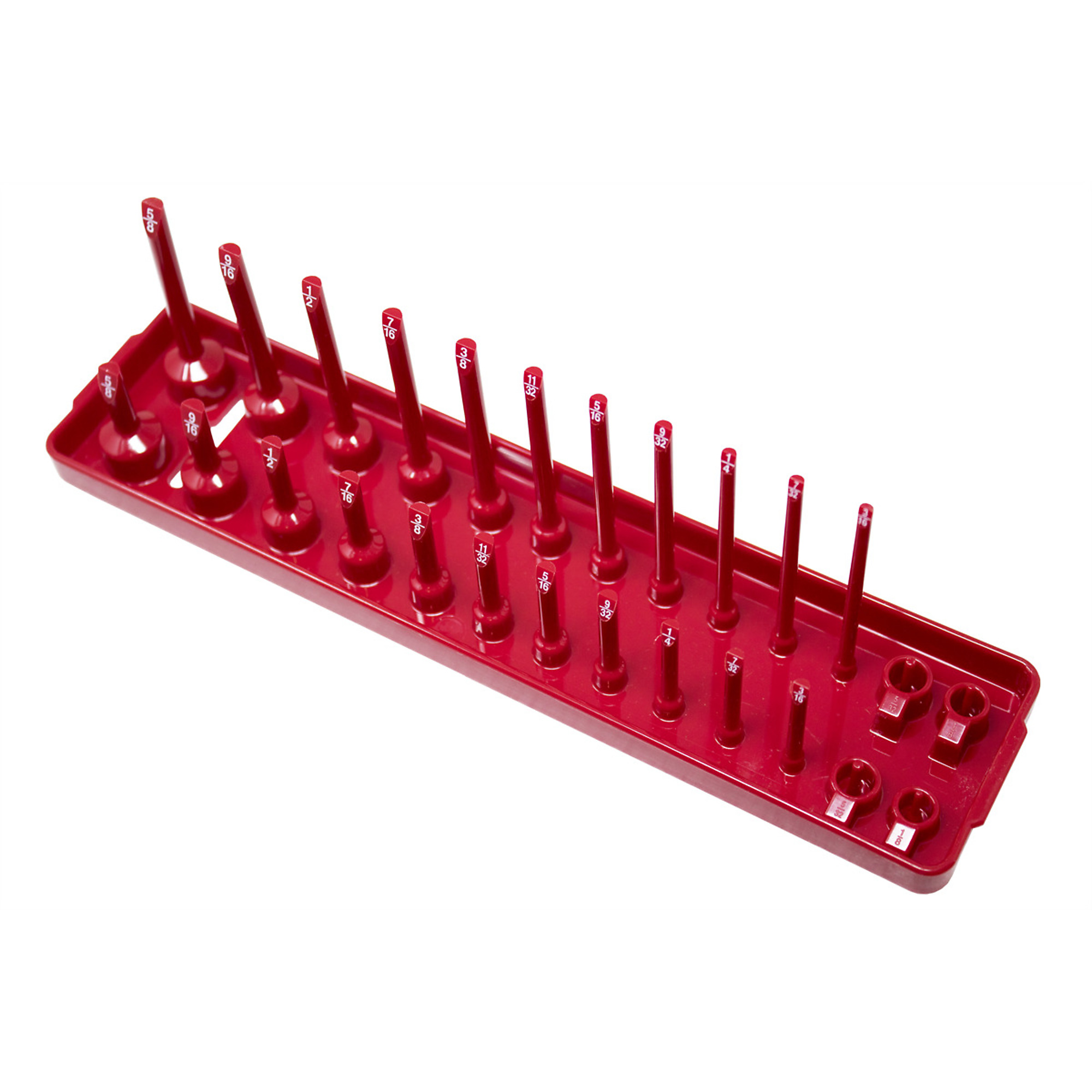 K Tool International Socket Holder — 1/4in. Drive, SAE, Holds 26 Sockets, Red, Model# KTI72471
