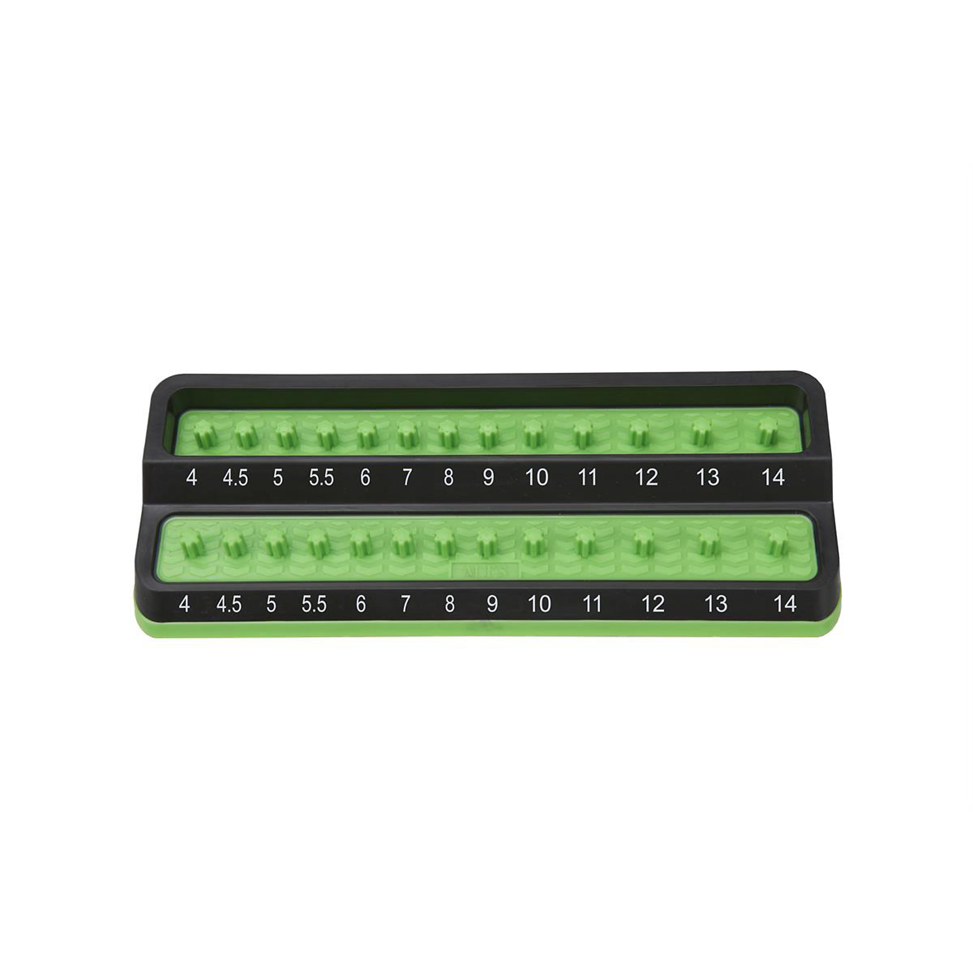 Mechanic's Time Savers Metric Peg Socket Holder — 1/4in., Green Plastic, Model# MTSPSH25M-GRN