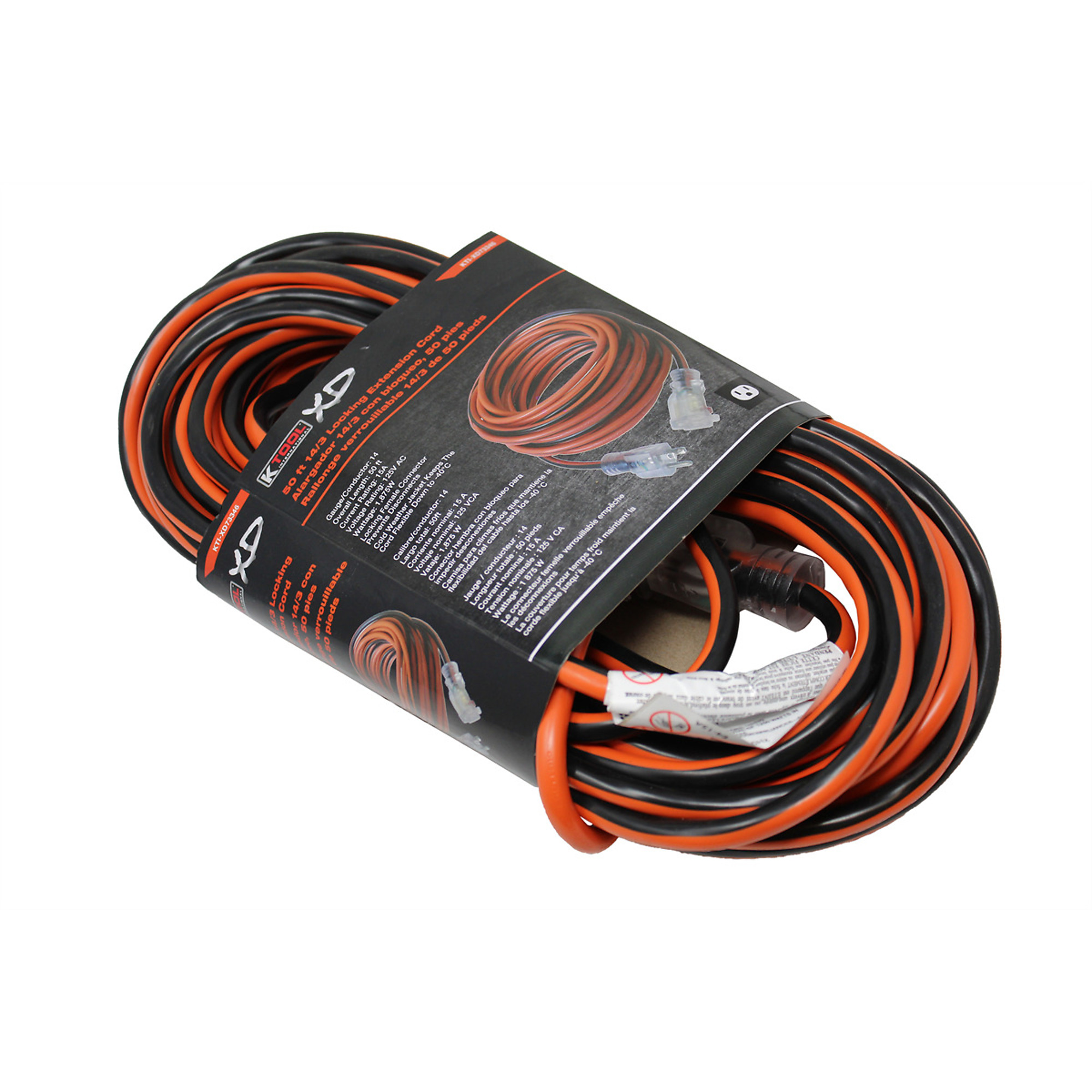 K Tool International Extension Cord — 50ft., 14/3, Model# KTIXD73346