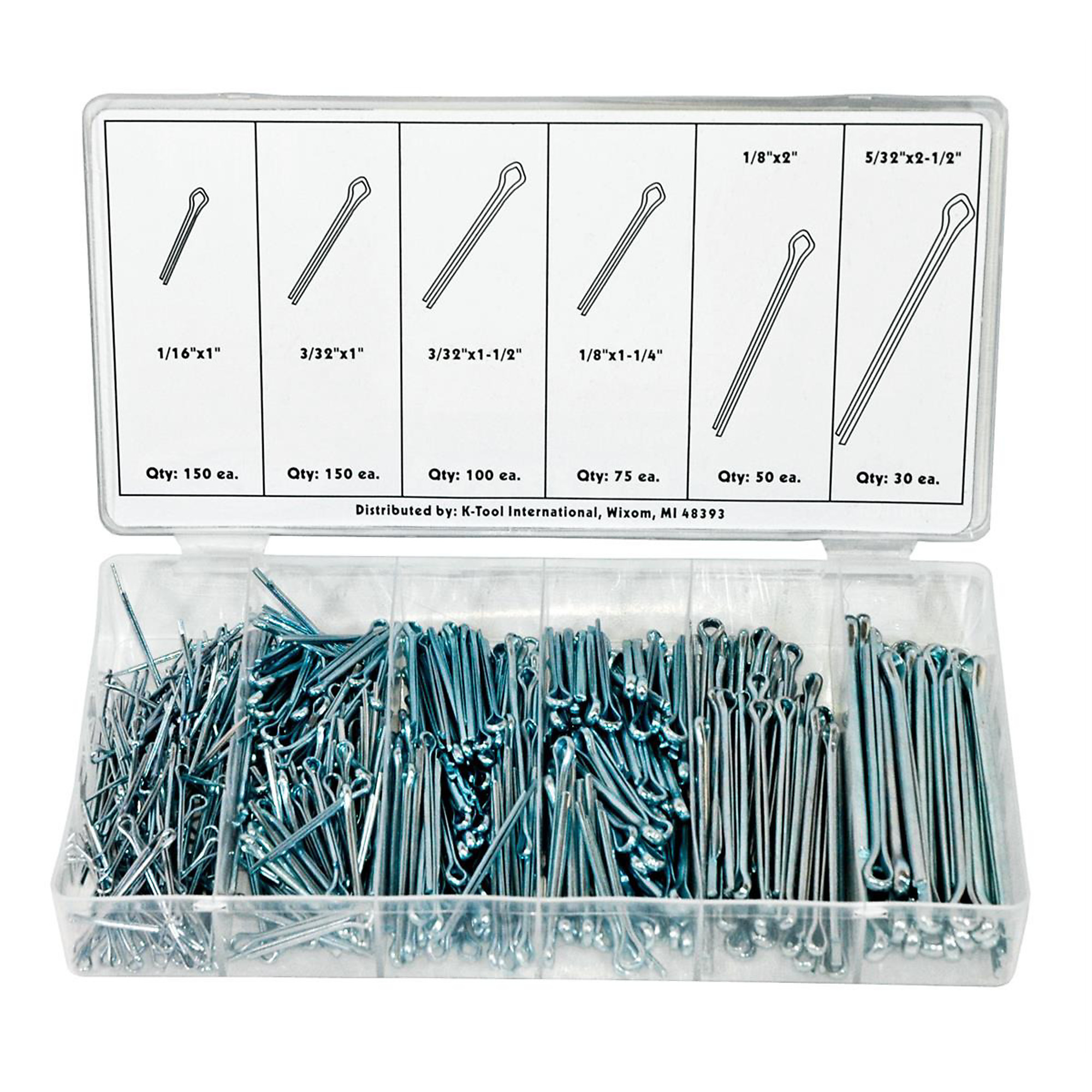 K Tool International Cotter Pin Assortment — 1 Pc, Model# KTI00075