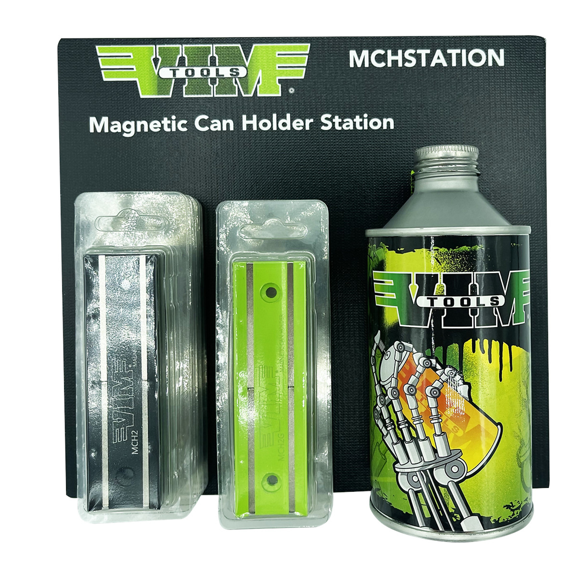 VIM Tools Magnetic Can Holder Station — 12 Pc. Display, Neodymium Magnets, Model# VIMMCHSTATION